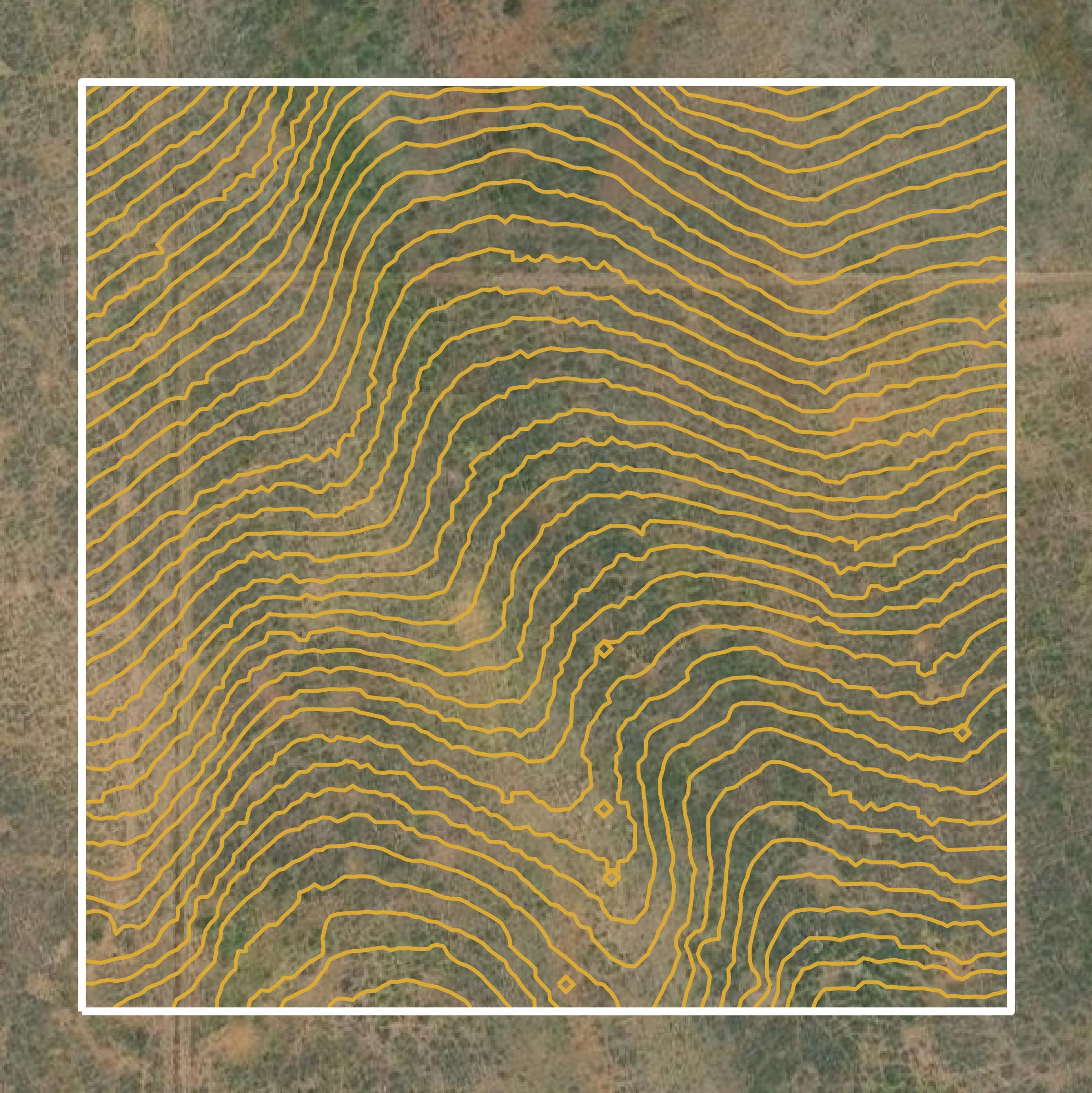 This image shows a contour map in Blaine County created using GIS data in Equator.