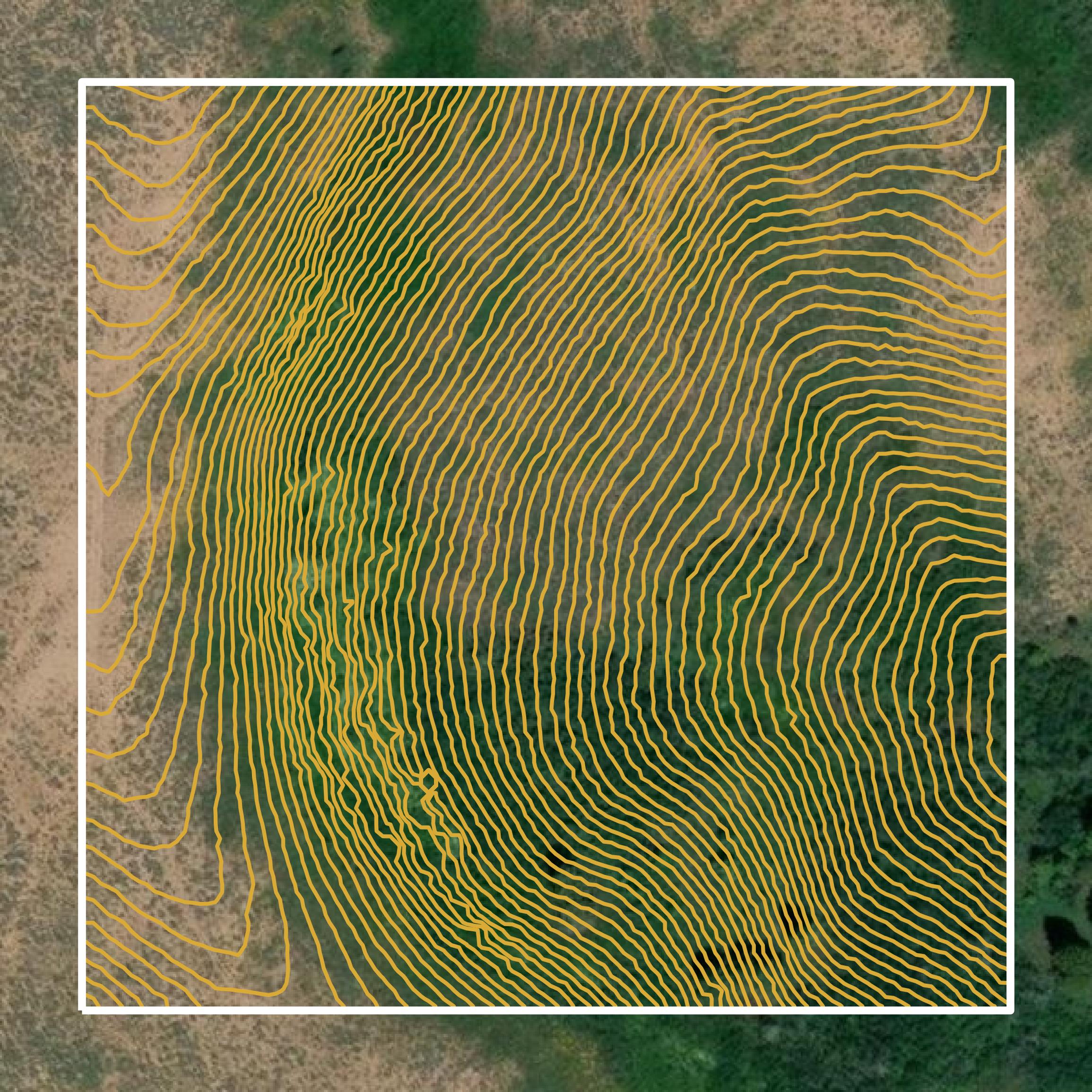 This image shows a contour map in Blaine County created using GIS data in Equator.