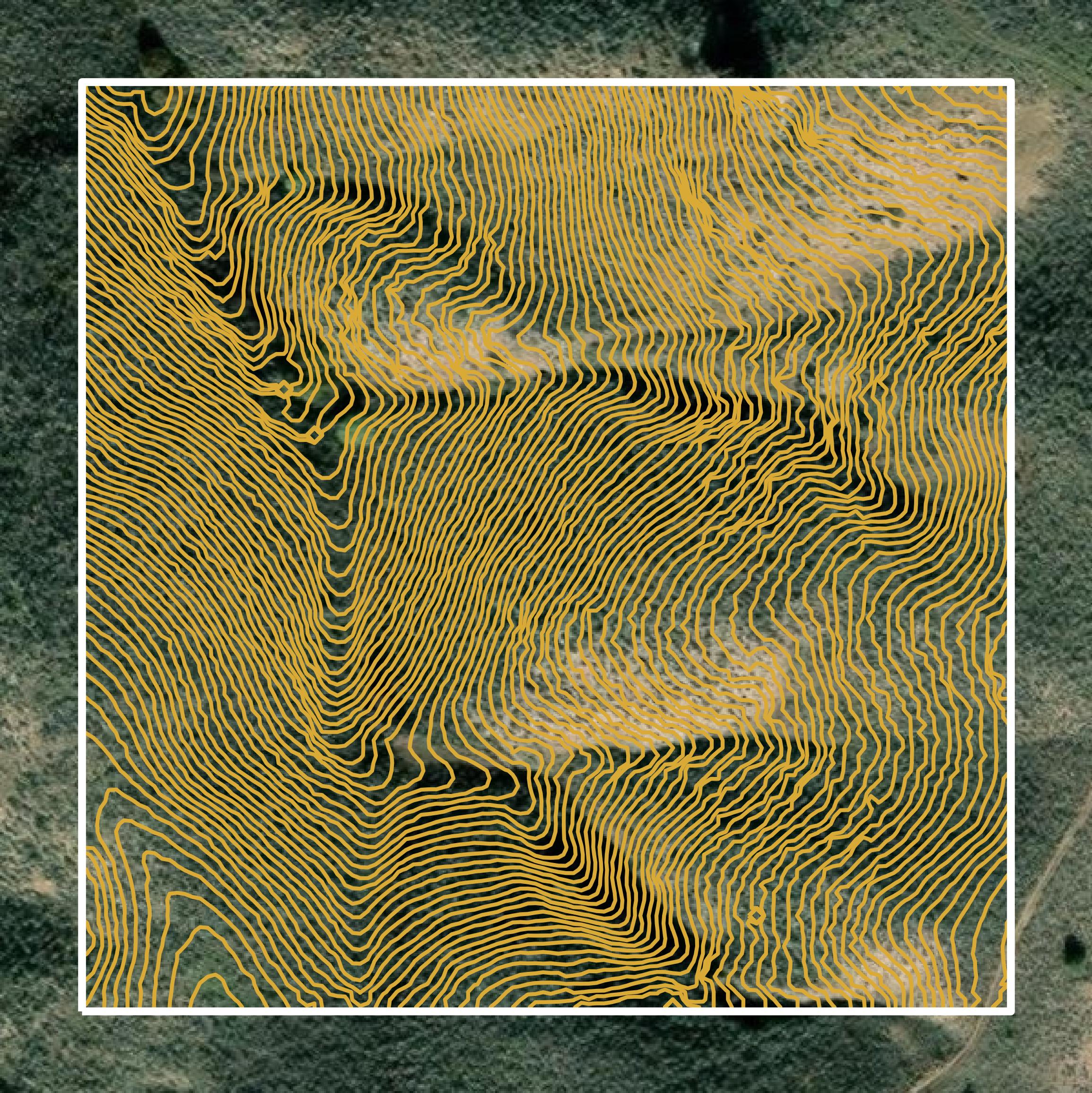 This image shows a contour map in Boise County created using GIS data in Equator.