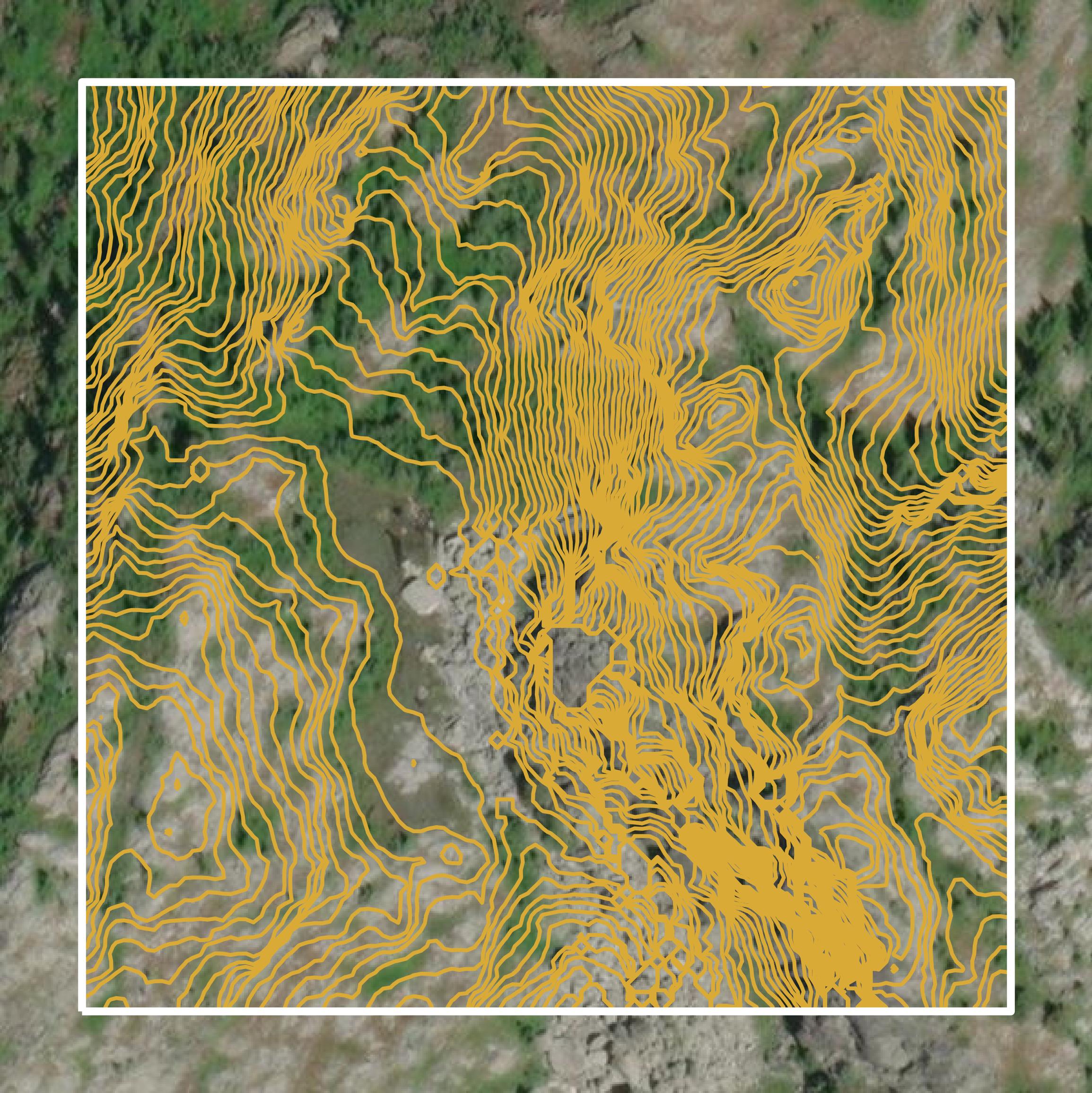 This image shows a contour map in Boundary County created using GIS data in Equator.