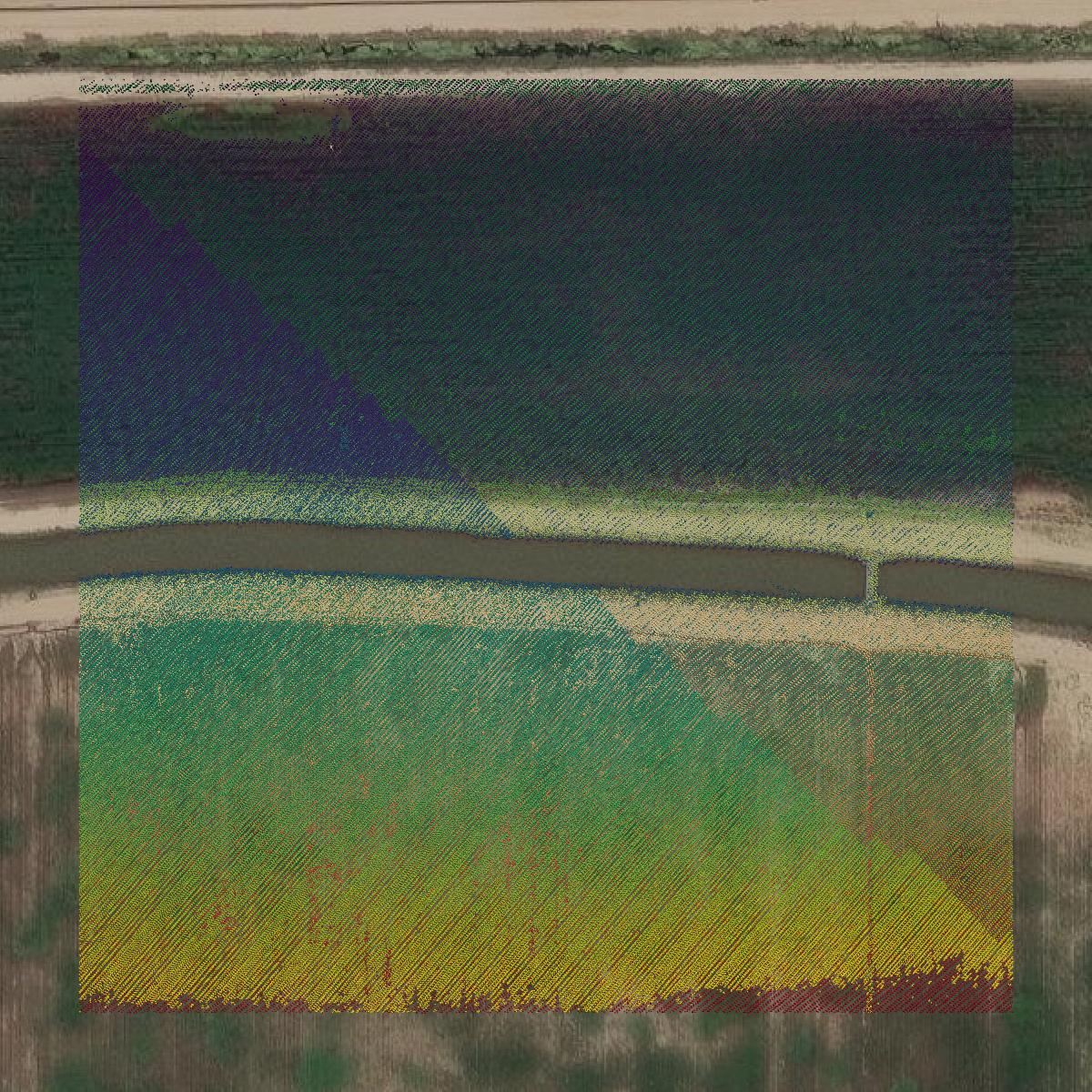 This image shows a LiDAR point cloud in Canyon County created using GIS data in Equator.