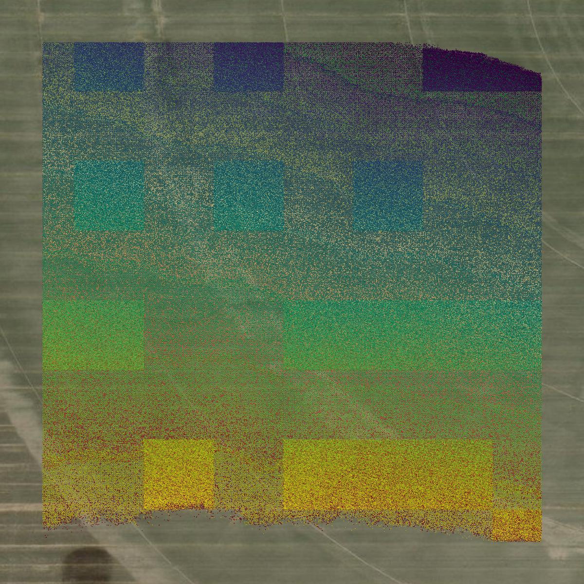 This image shows a LiDAR point cloud in Cassia County created using GIS data in Equator.