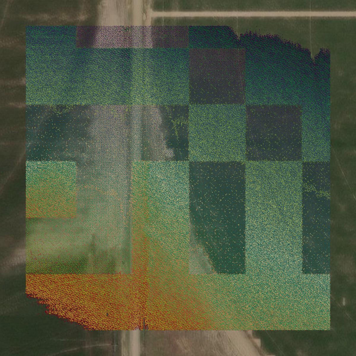 This image shows a LiDAR point cloud in Cassia County created using GIS data in Equator.