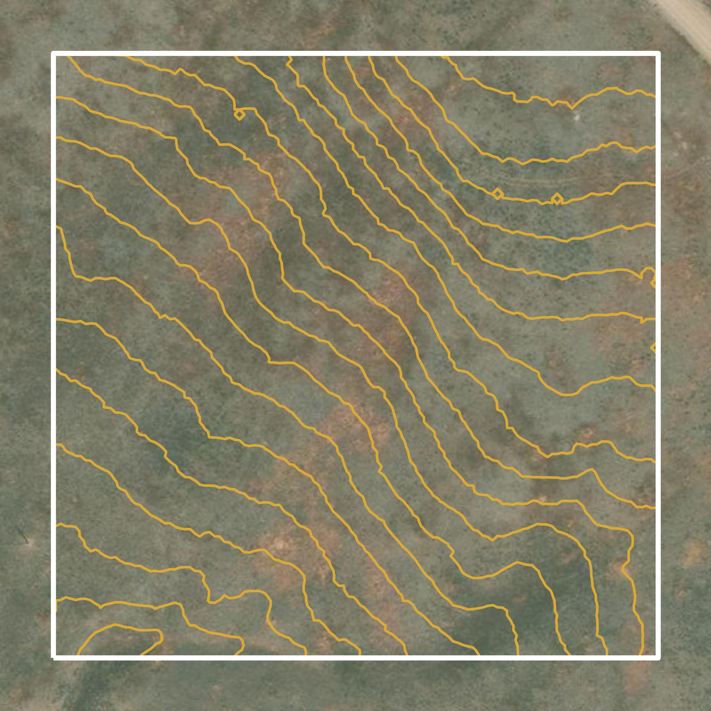 This image shows a contour map in Elmore County created using GIS data in Equator.