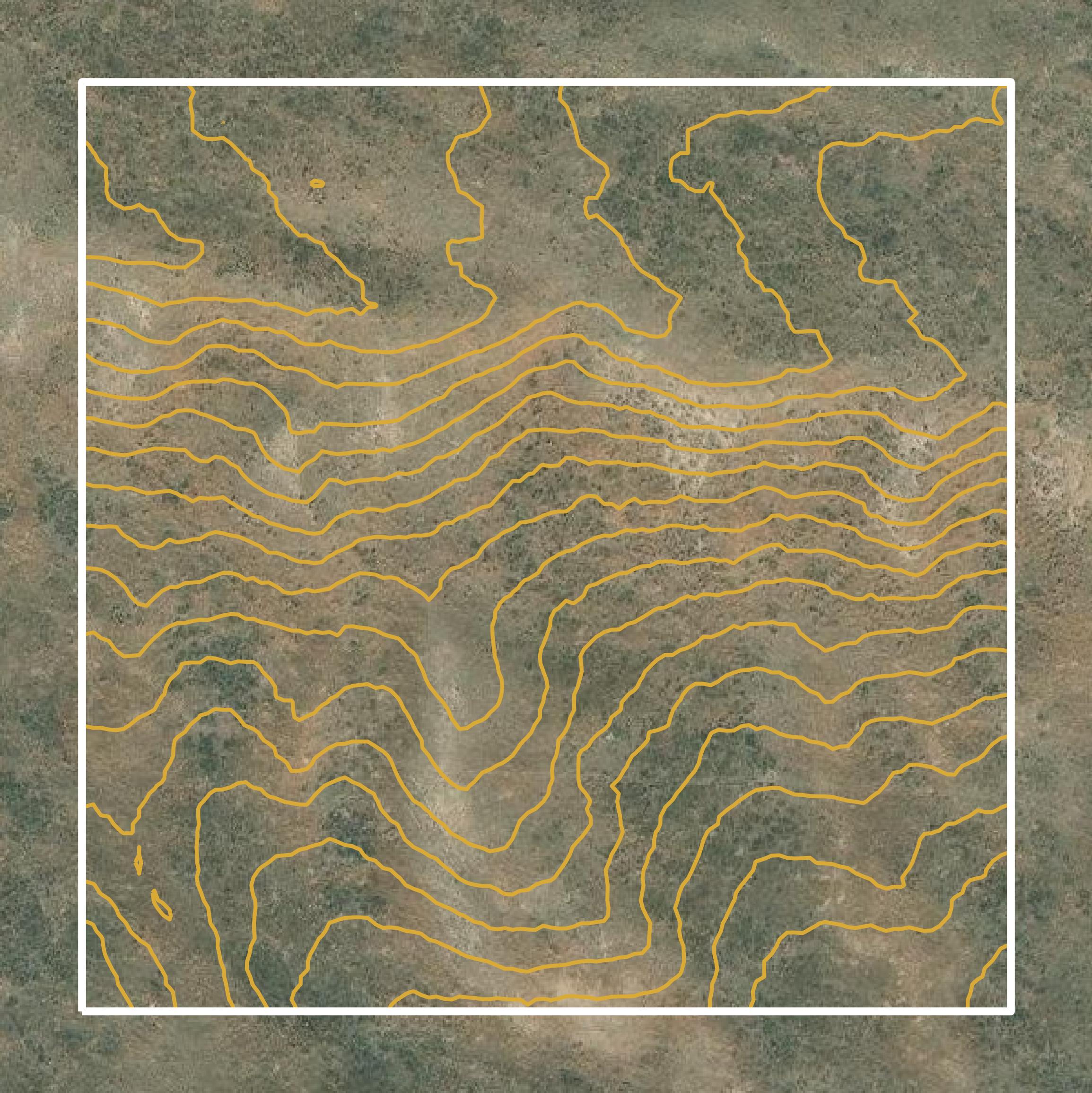 This image shows a contour map in Elmore County created using GIS data in Equator.