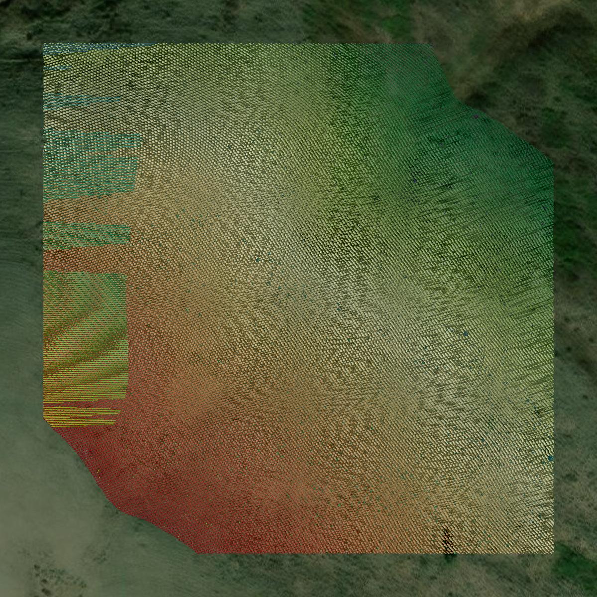 This image shows a LiDAR point cloud in Franklin County created using GIS data in Equator.