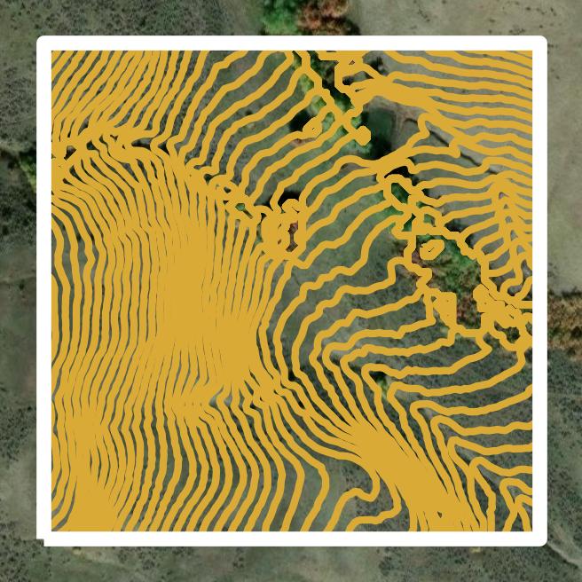 This image shows a contour map in Gem County created using GIS data in Equator.