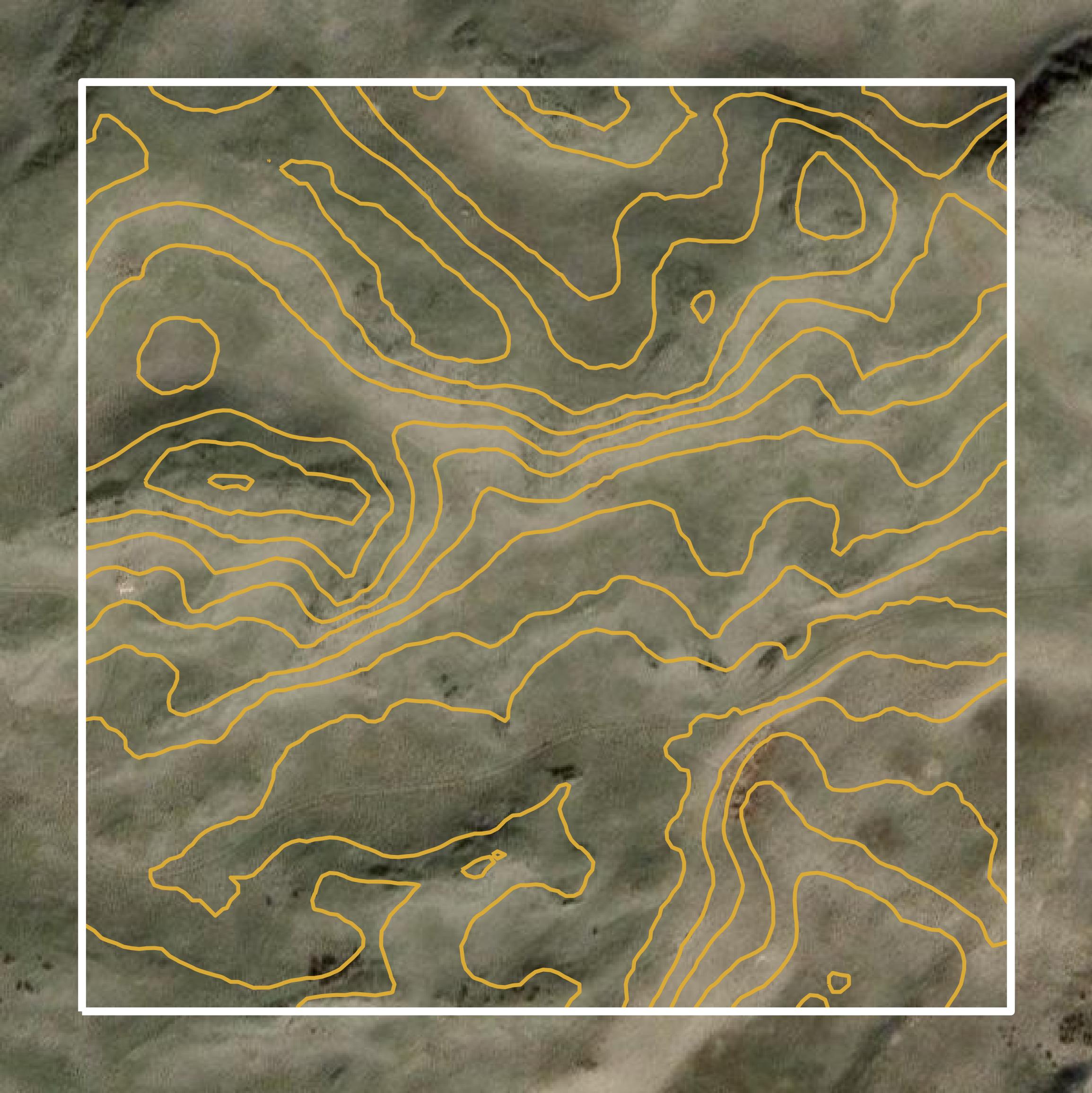 This image shows a contour map in Gooding County created using GIS data in Equator.