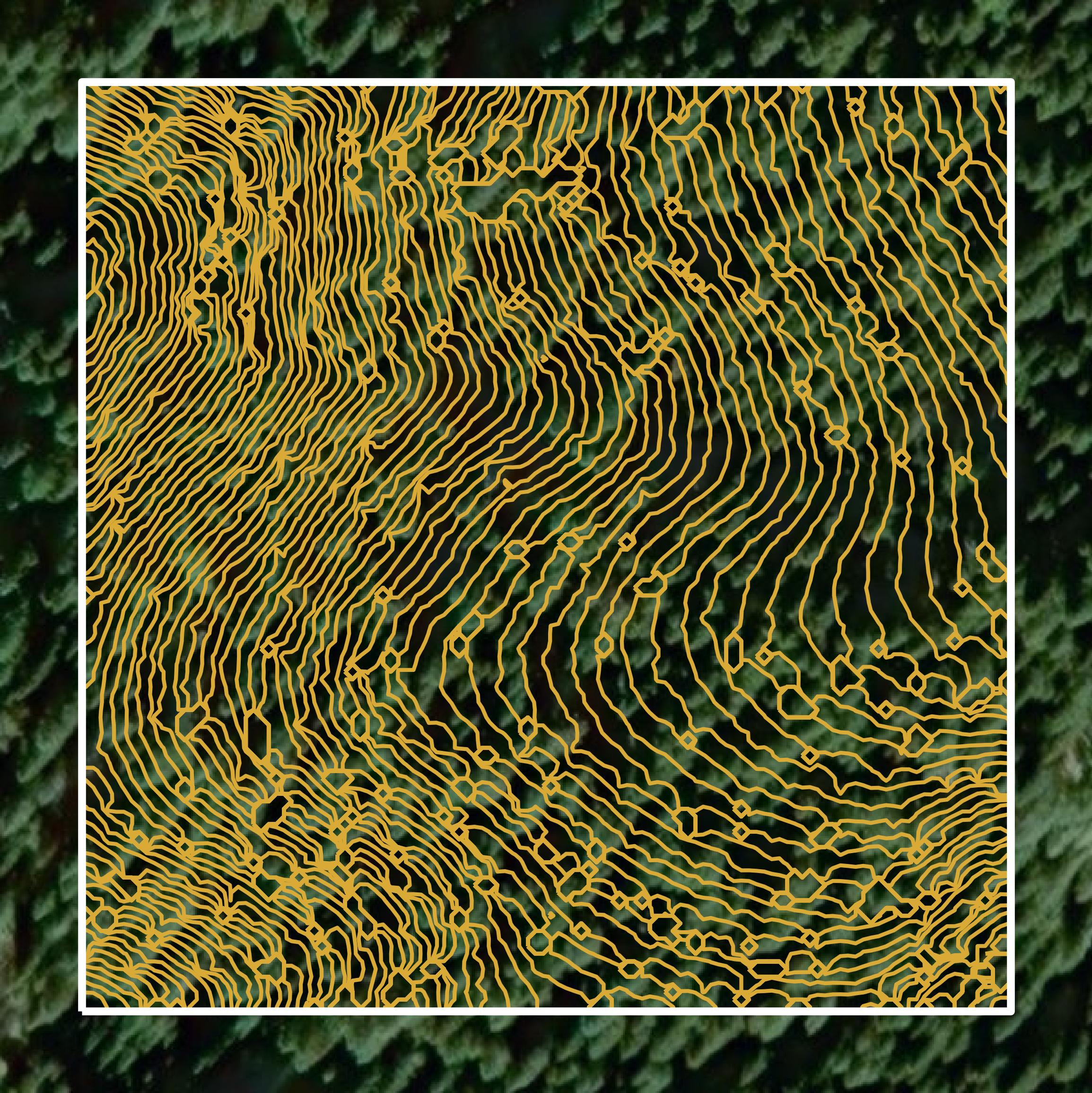 This image shows a contour map in Idaho County created using GIS data in Equator.