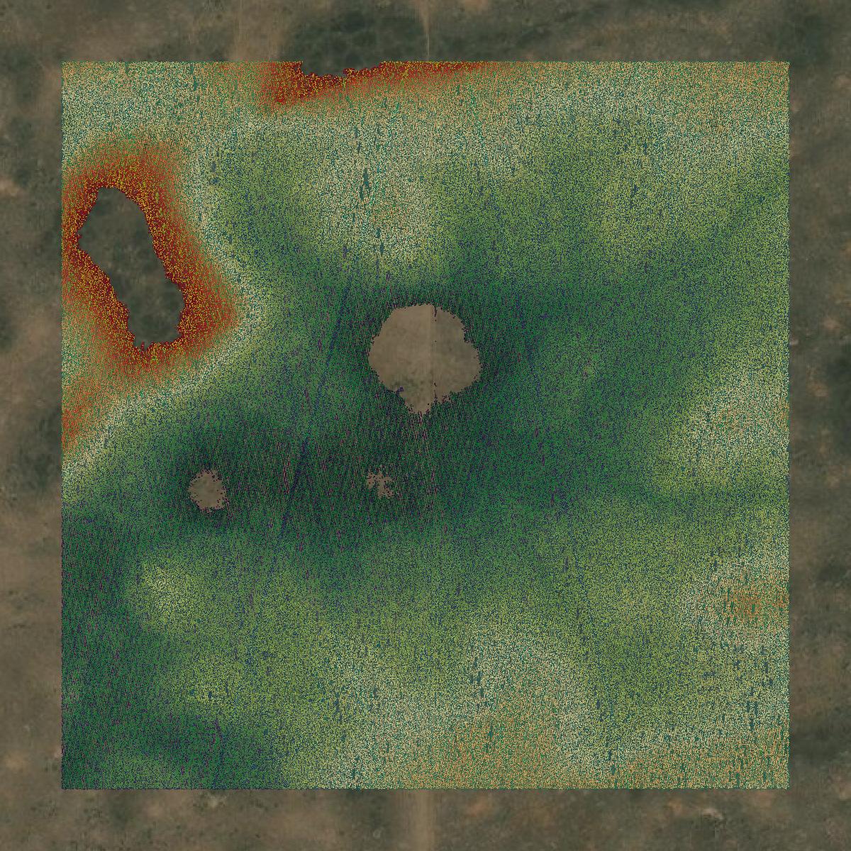 This image shows a LiDAR point cloud in Jerome County created using GIS data in Equator.