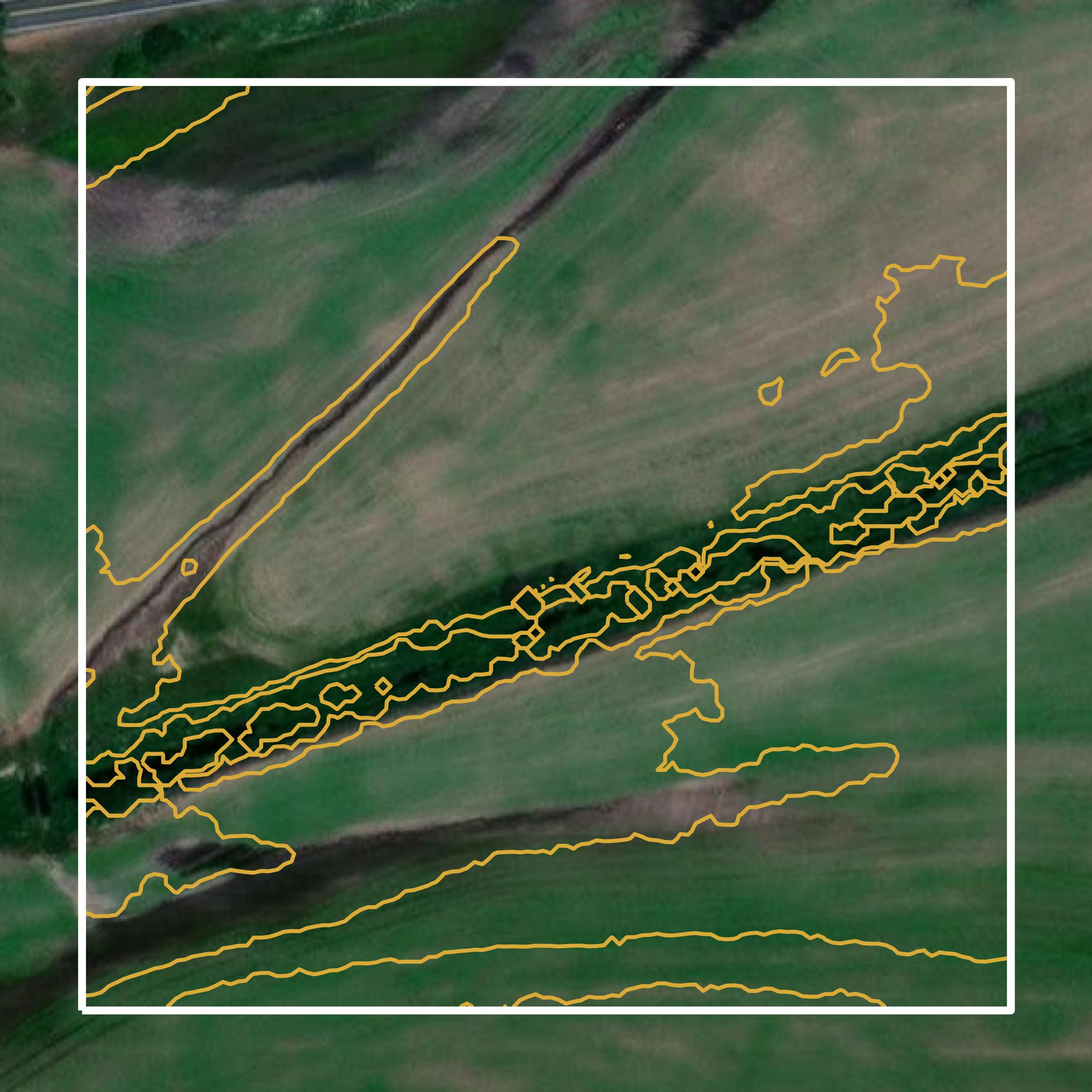 This image shows a contour map in Kootenai County created using GIS data in Equator.