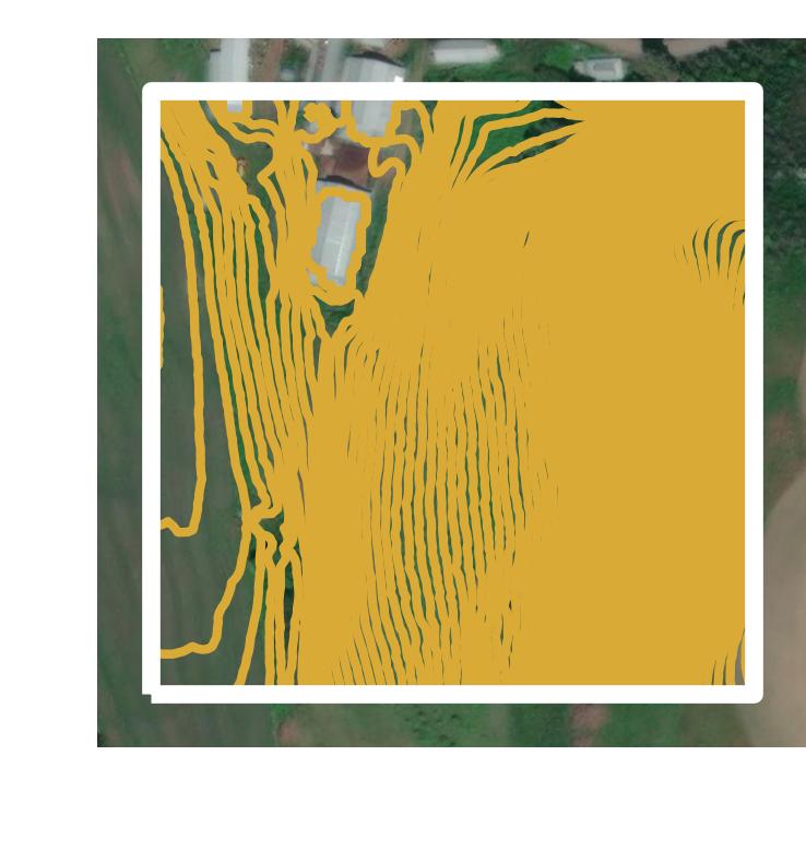 This image shows a contour map in Latah County created using GIS data in Equator.