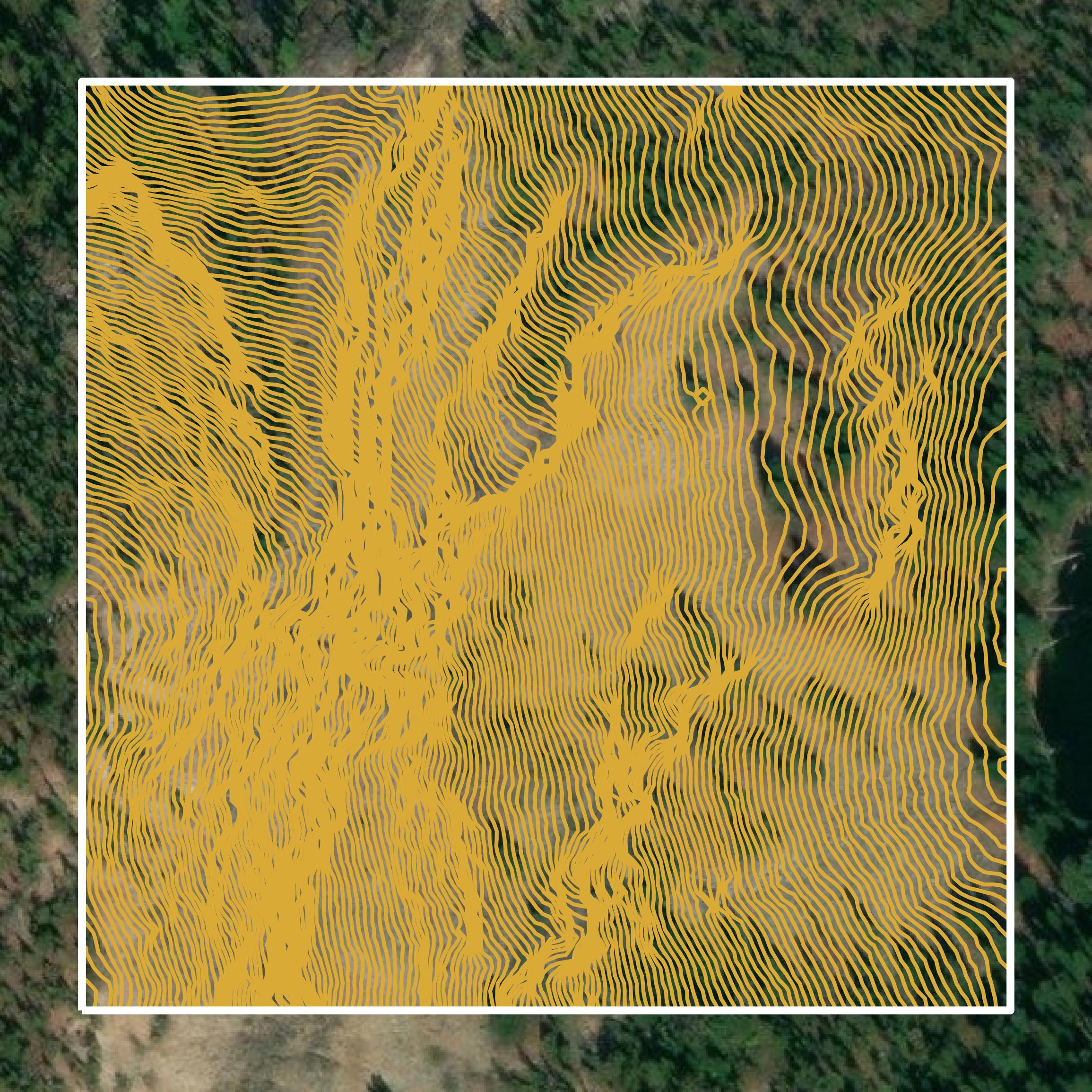 This image shows a contour map in Lemhi County created using GIS data in Equator.