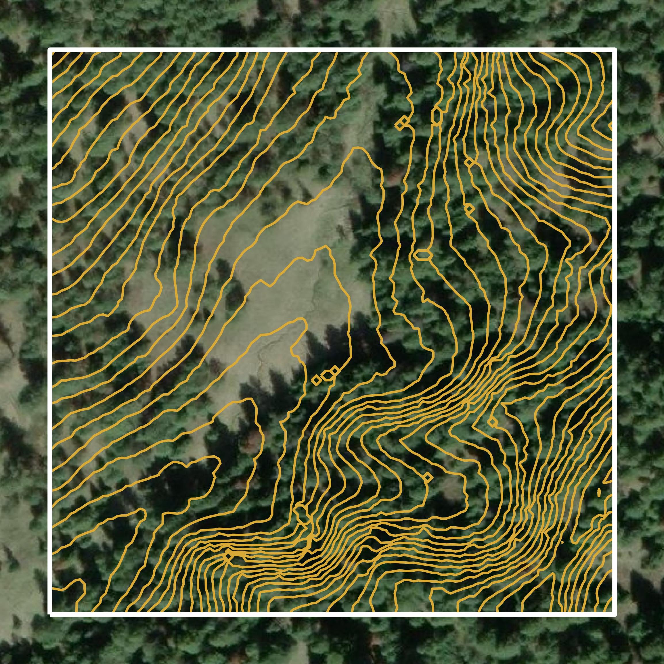 This image shows a contour map in Lewis County created using GIS data in Equator.