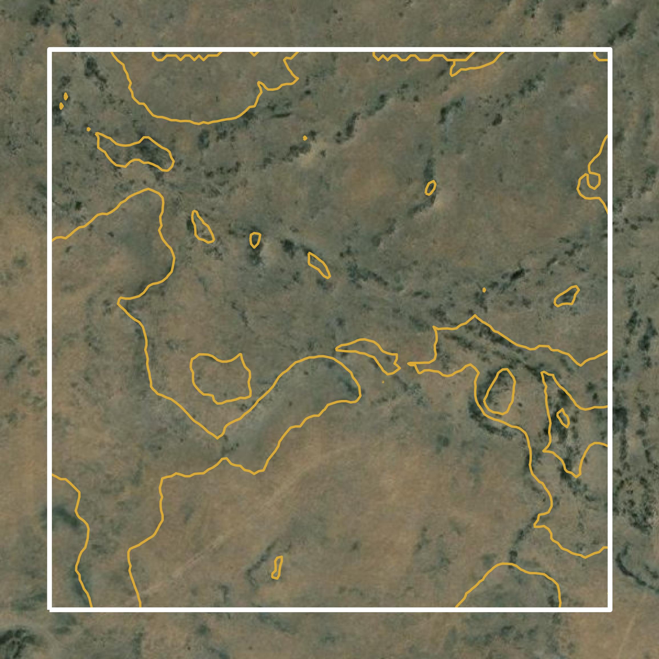 This image shows a contour map in Lincoln County created using GIS data in Equator.