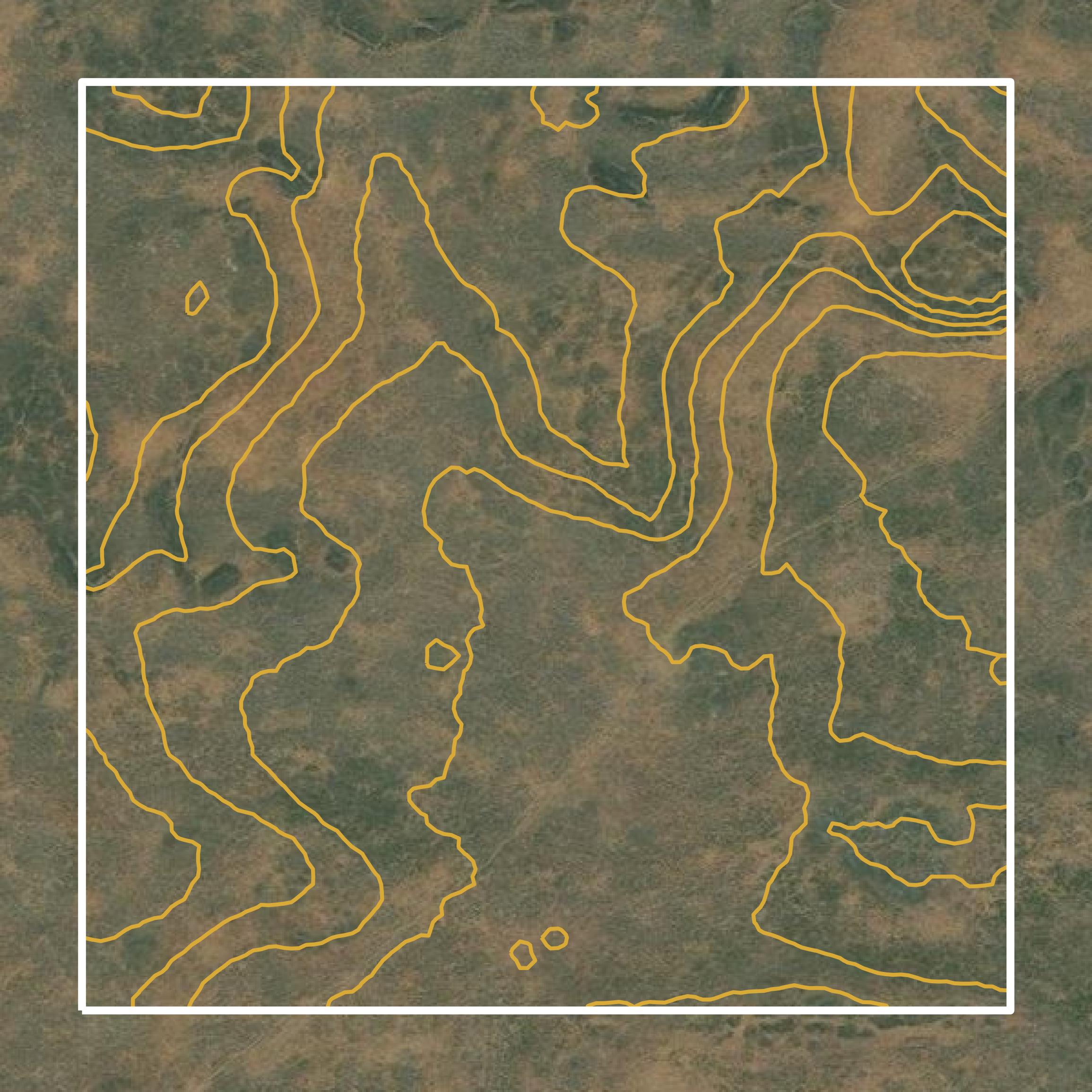 This image shows a contour map in Lincoln County created using GIS data in Equator.