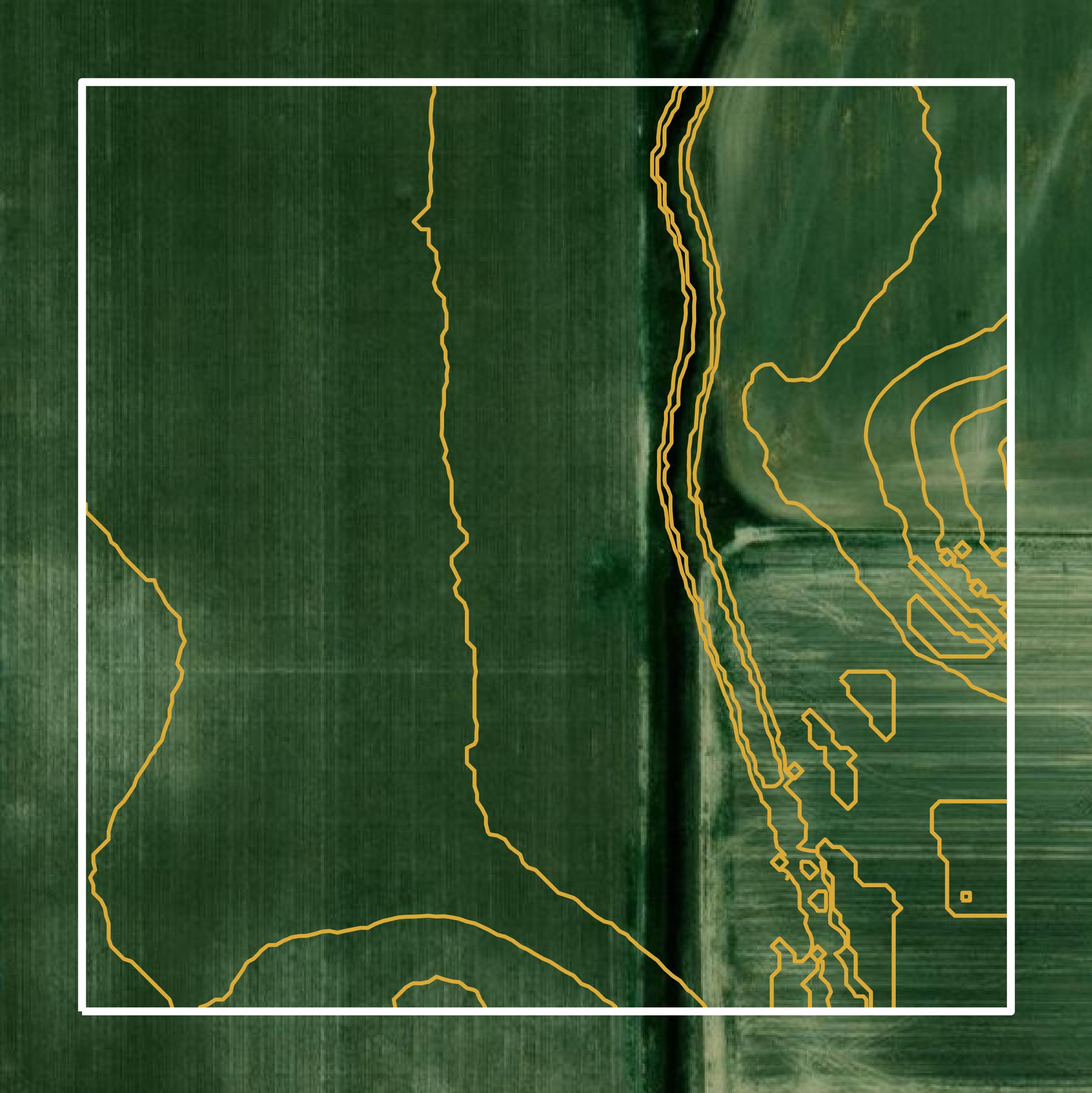 This image shows a contour map in Minidoka County created using GIS data in Equator.
