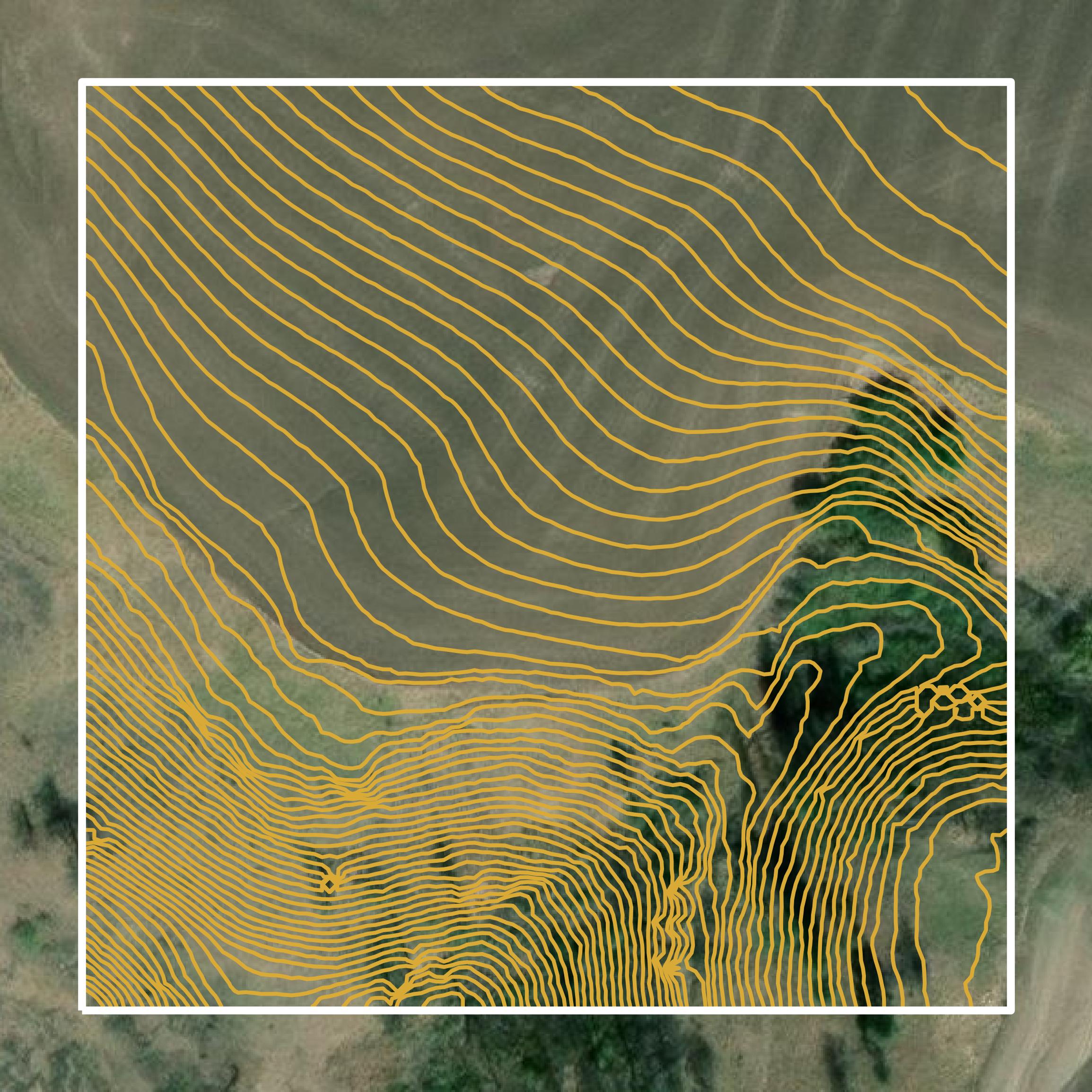This image shows a contour map in Nez Perce County created using GIS data in Equator.
