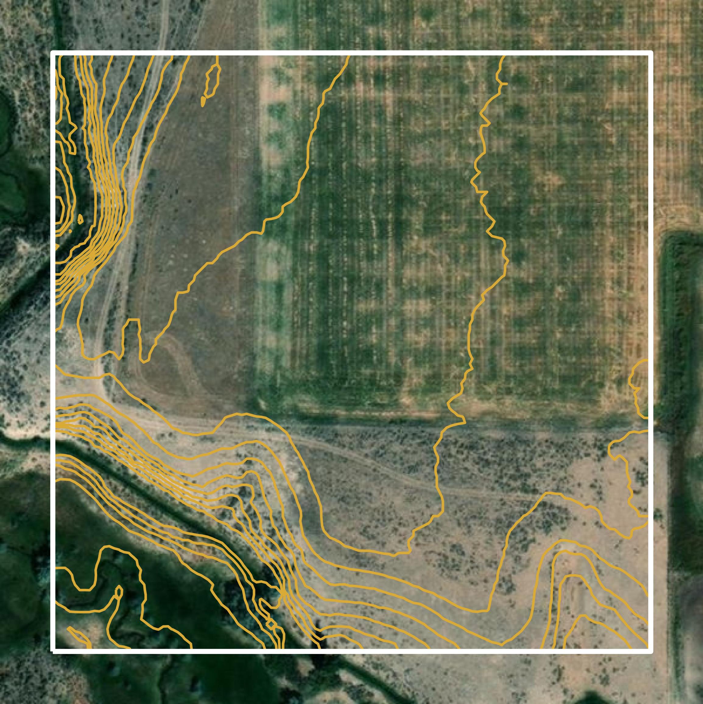 This image shows a contour map in Oneida County created using GIS data in Equator.