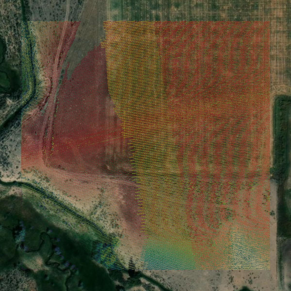 This image shows a LiDAR point cloud in Oneida County created using GIS data in Equator.