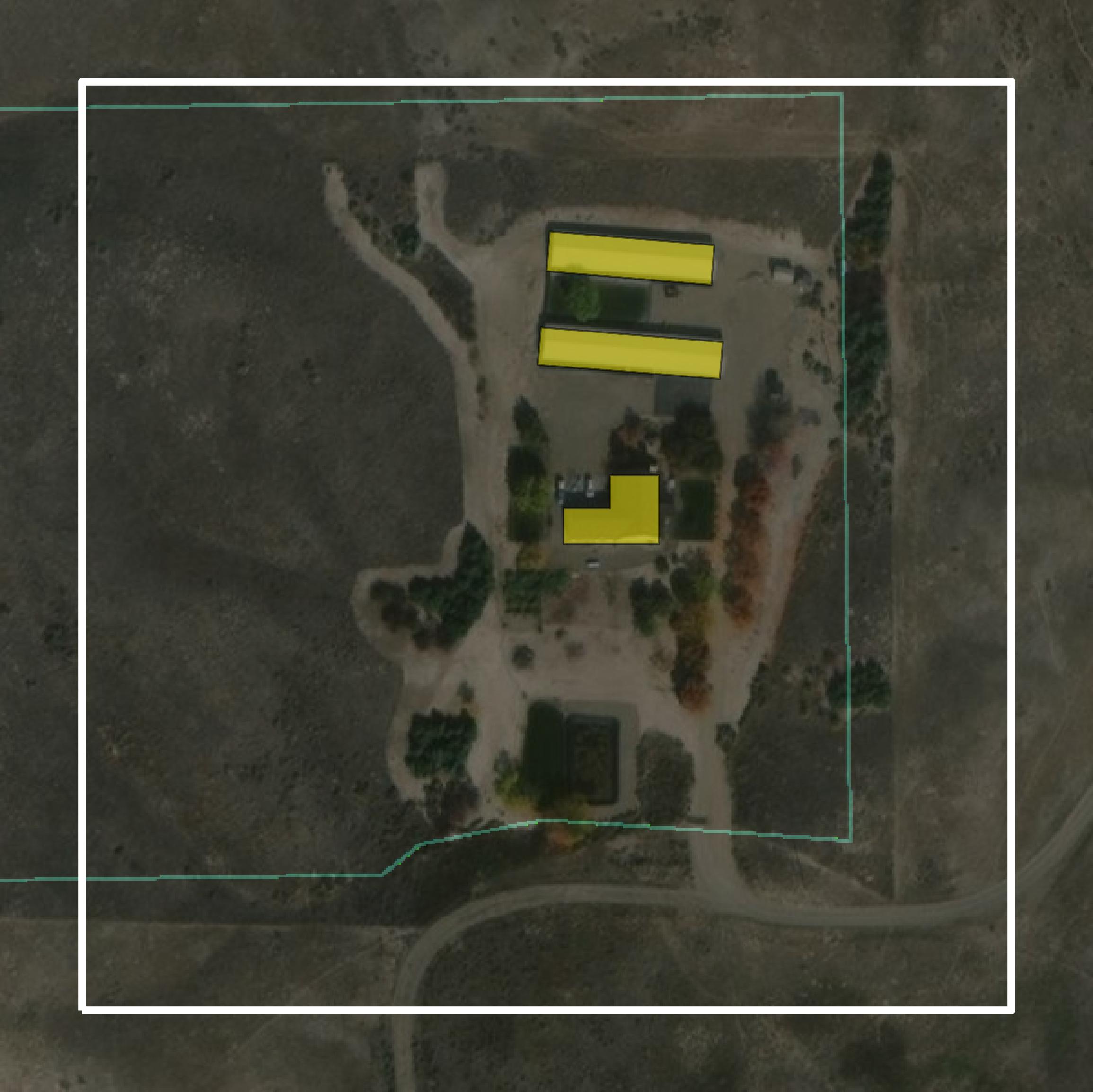 This image shows parcel and building data in Payette County created using GIS data in Equator.