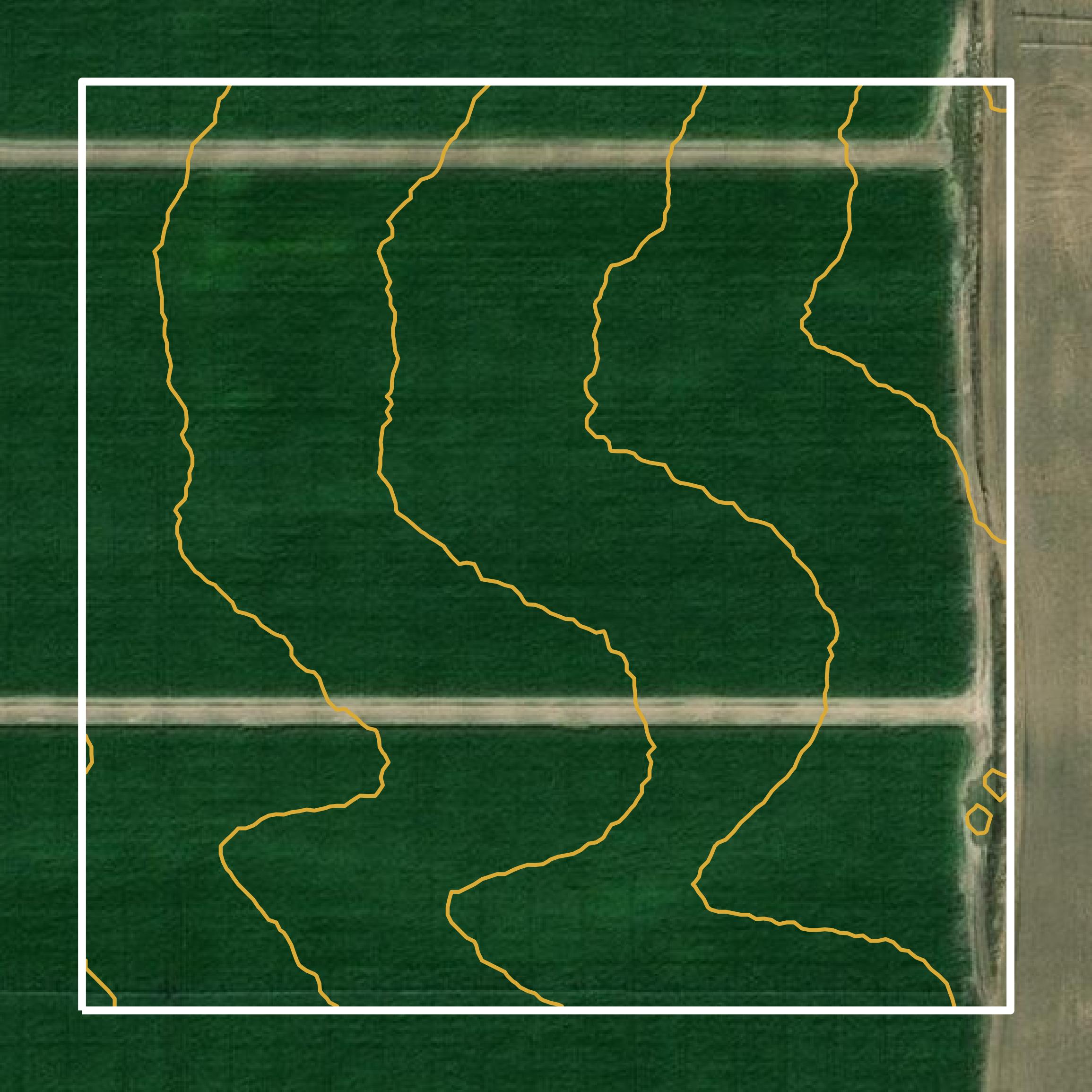 This image shows a contour map in Power County created using GIS data in Equator.