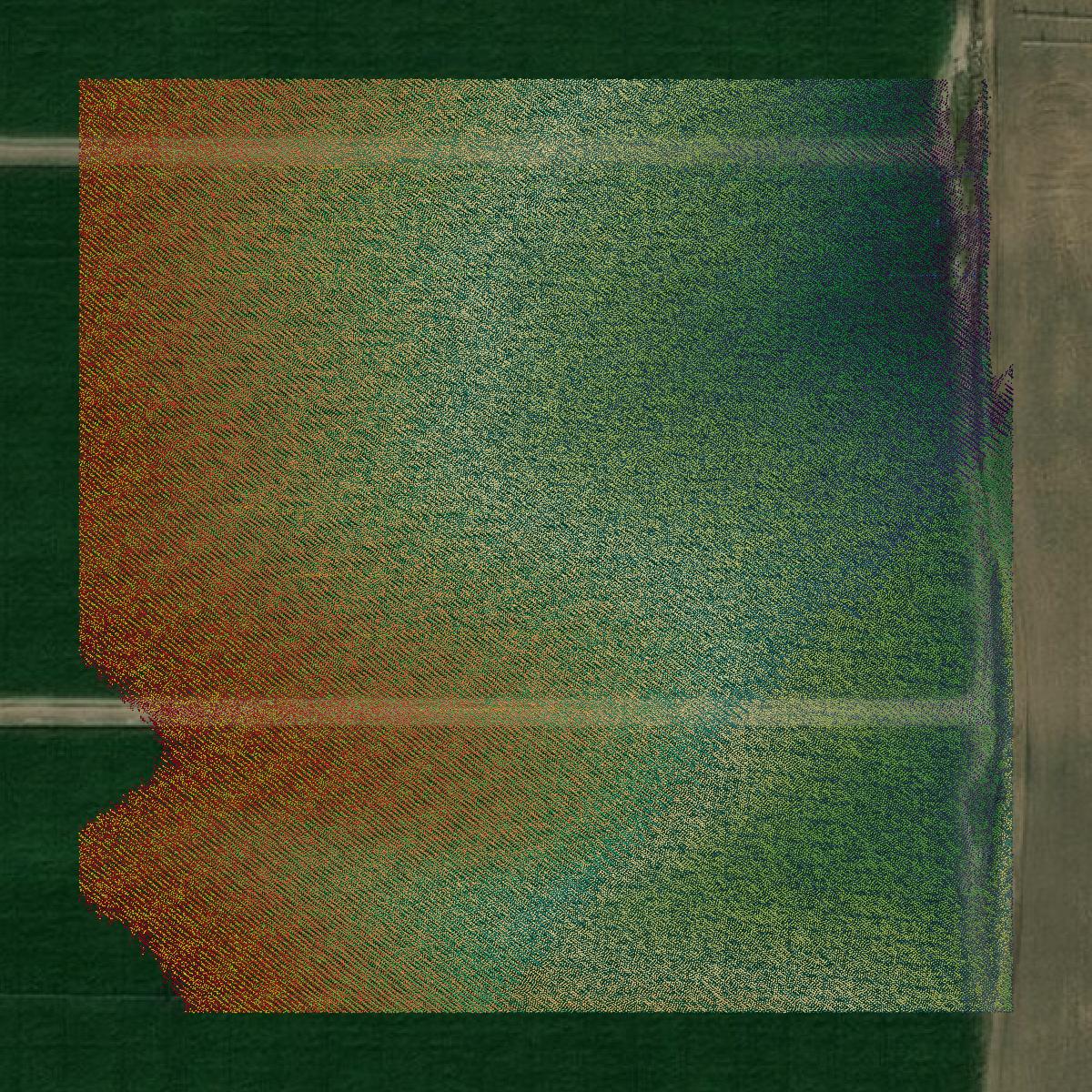 This image shows a LiDAR point cloud in Power County created using GIS data in Equator.