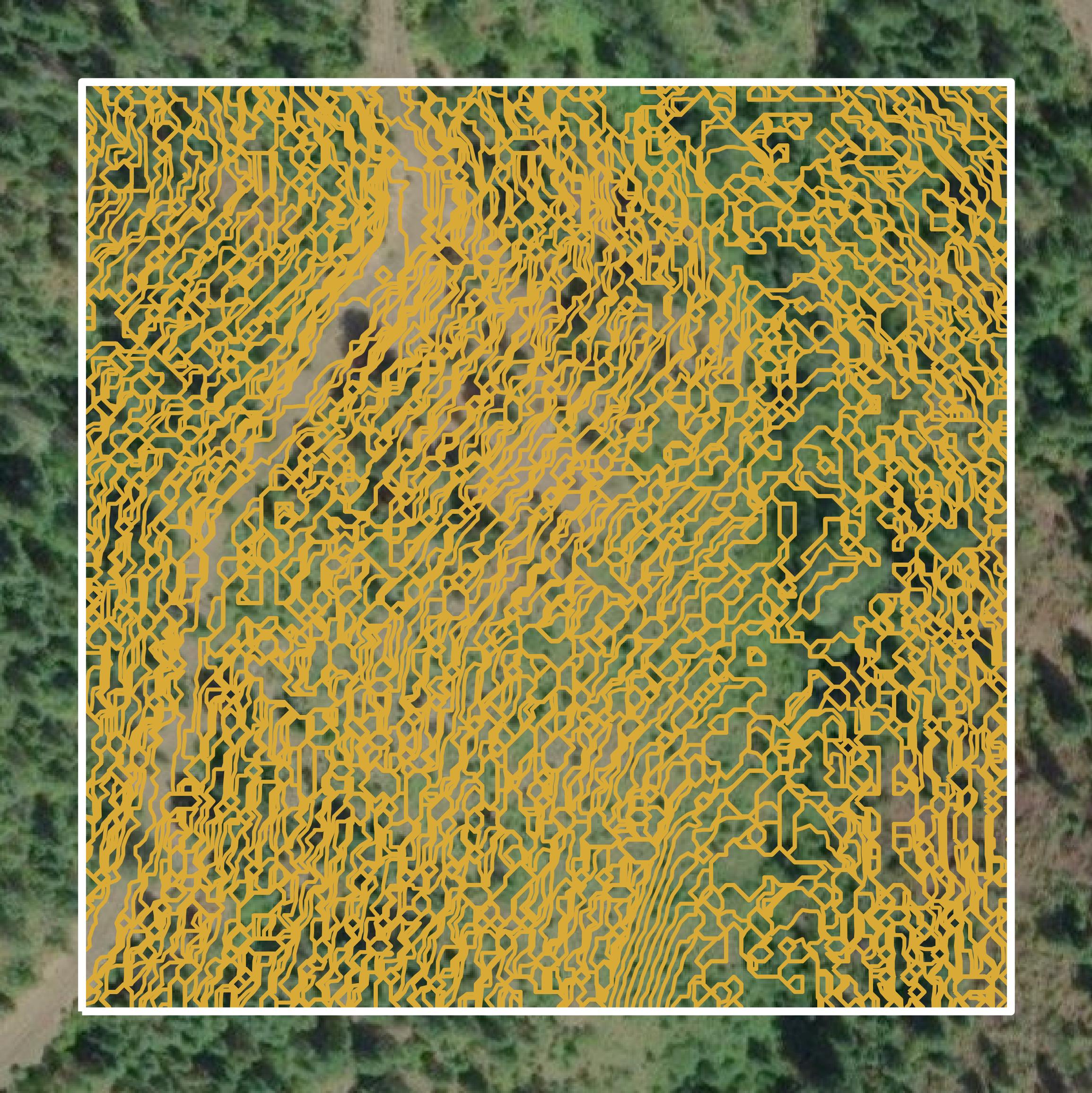 This image shows a contour map in Shoshone County created using GIS data in Equator.