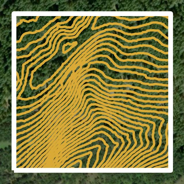 This image shows a contour map in Teton County created using GIS data in Equator.
