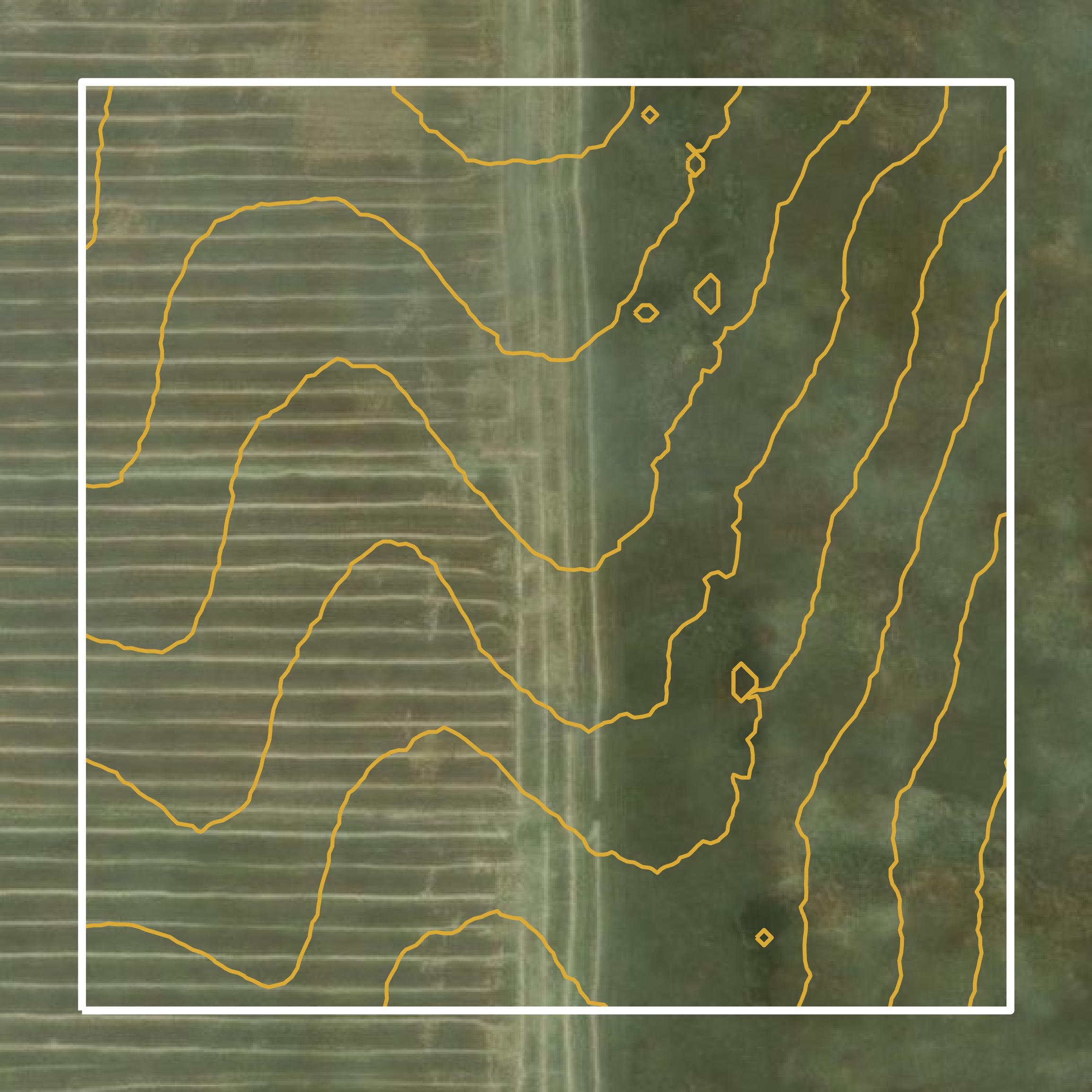 This image shows a contour map in Teton County created using GIS data in Equator.
