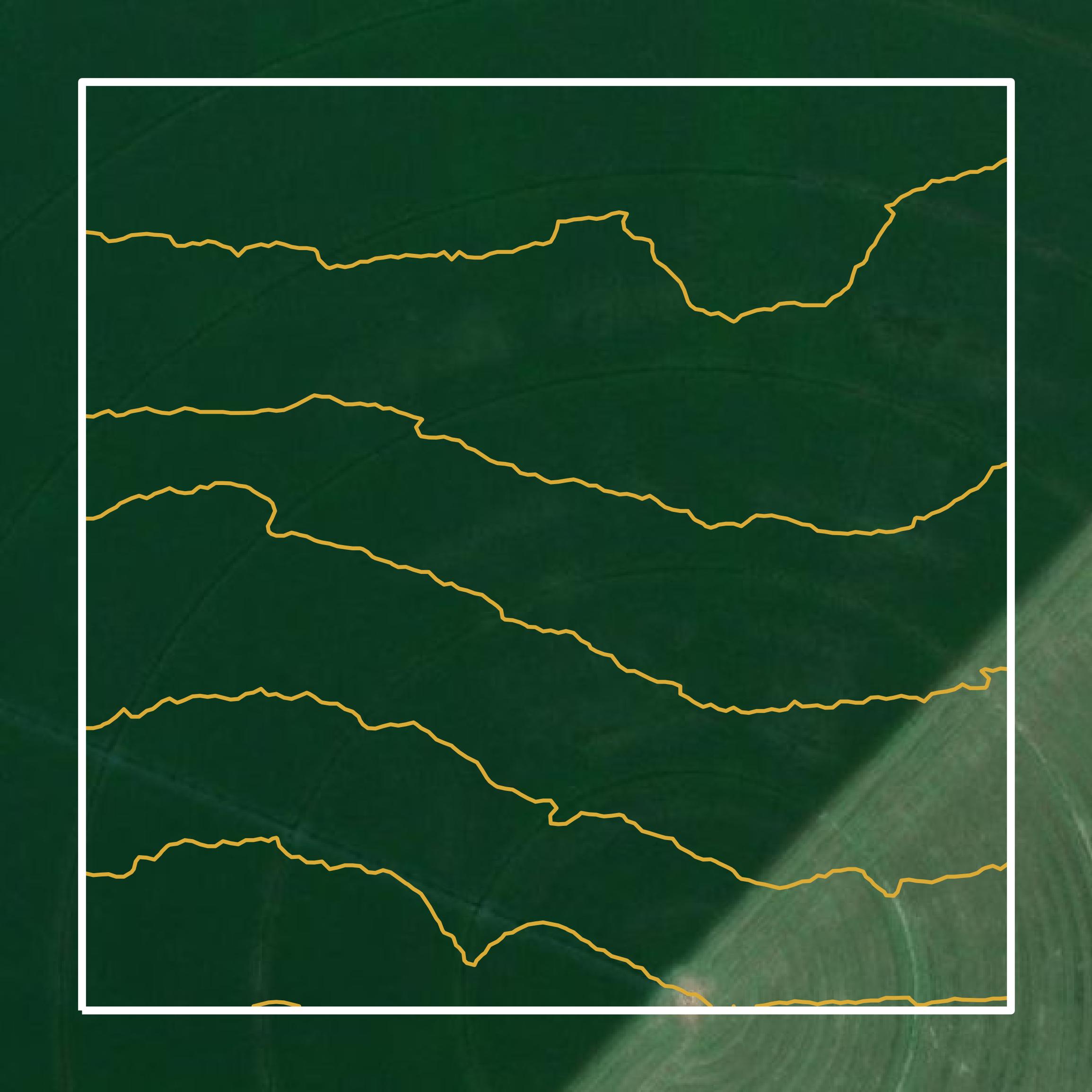 This image shows a contour map in Twin Falls County created using GIS data in Equator.