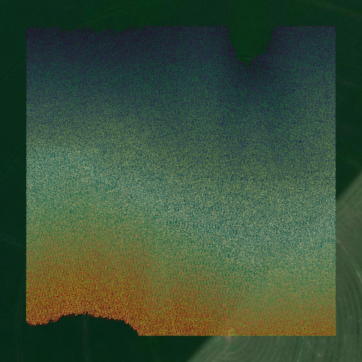 This image shows a LiDAR point cloud in Twin Falls County created using GIS data in Equator.