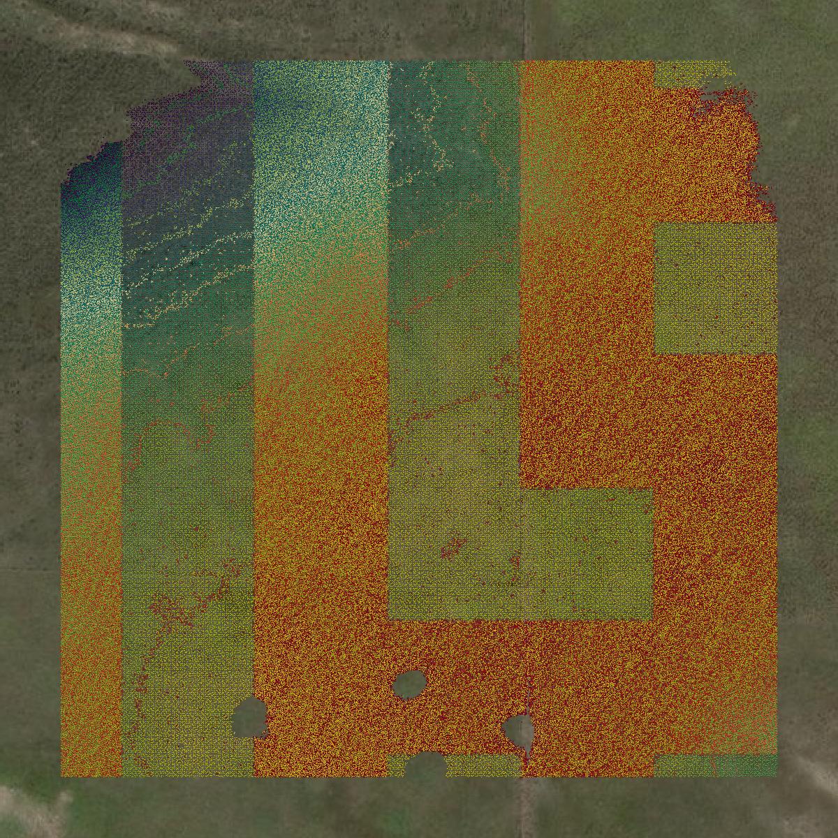 This image shows a LiDAR point cloud in Twin Falls County created using GIS data in Equator.