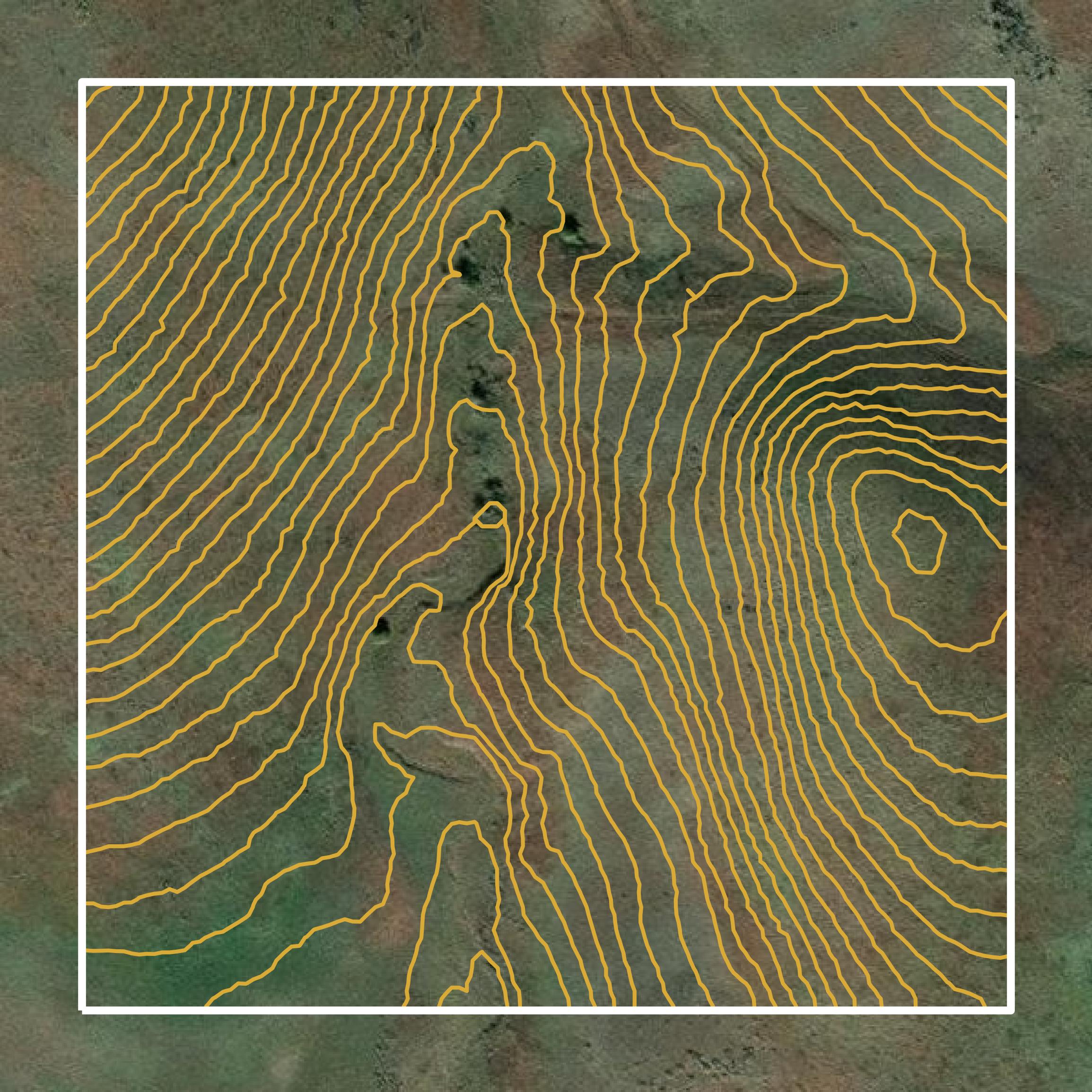 This image shows a contour map in Washington County created using GIS data in Equator.