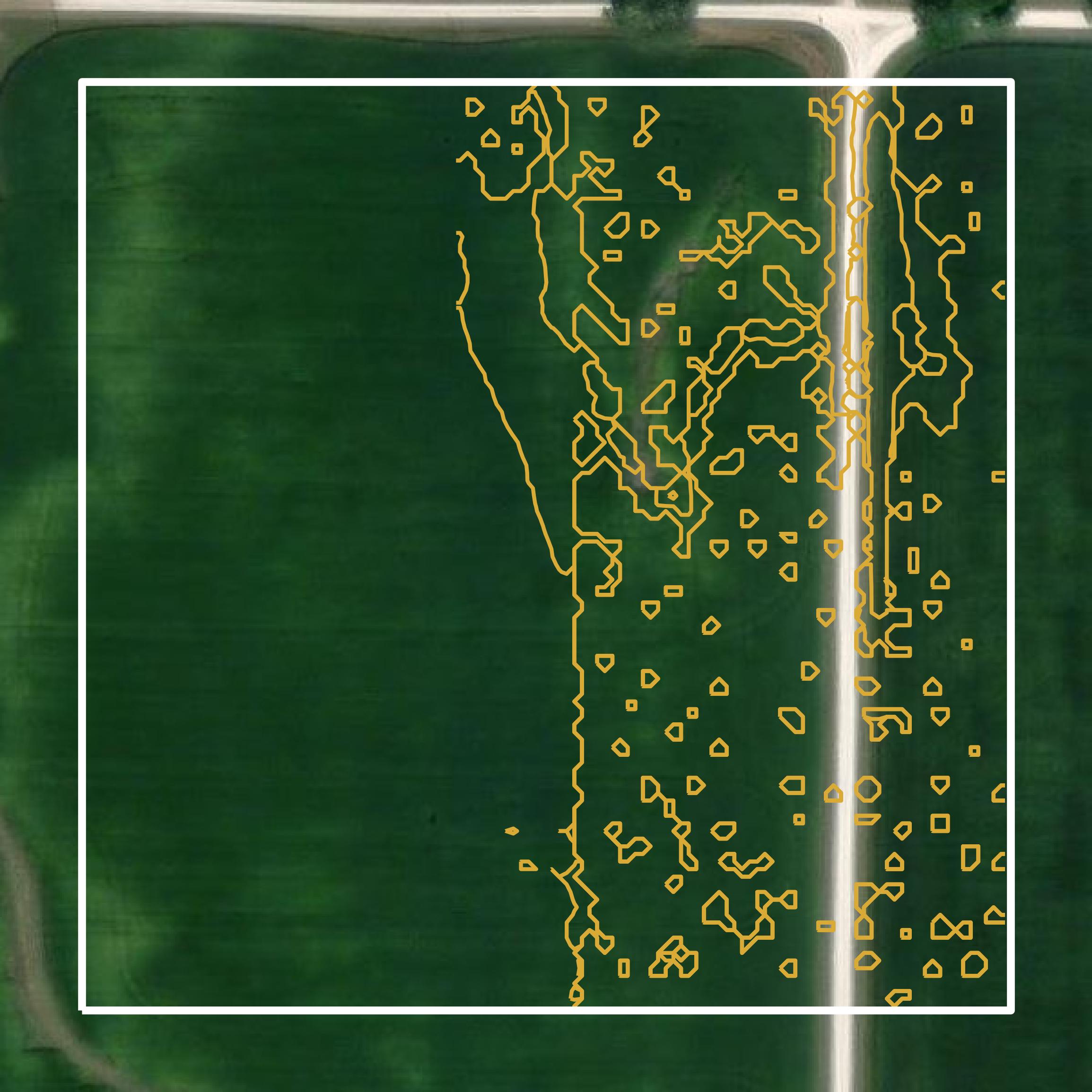 This image shows a contour map in Adams County created using GIS data in Equator.