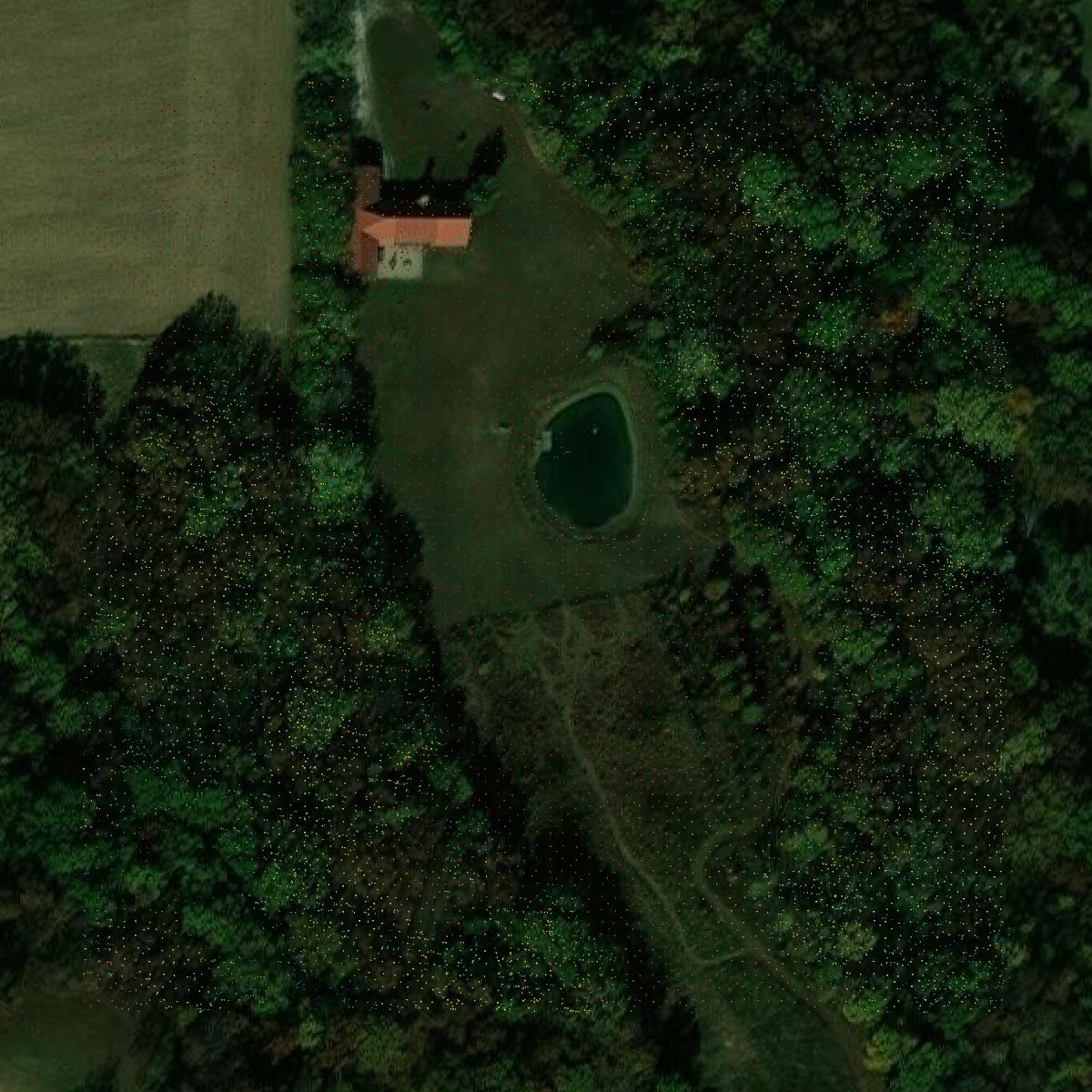 This image shows a LiDAR point cloud in Adams County created using GIS data in Equator.
