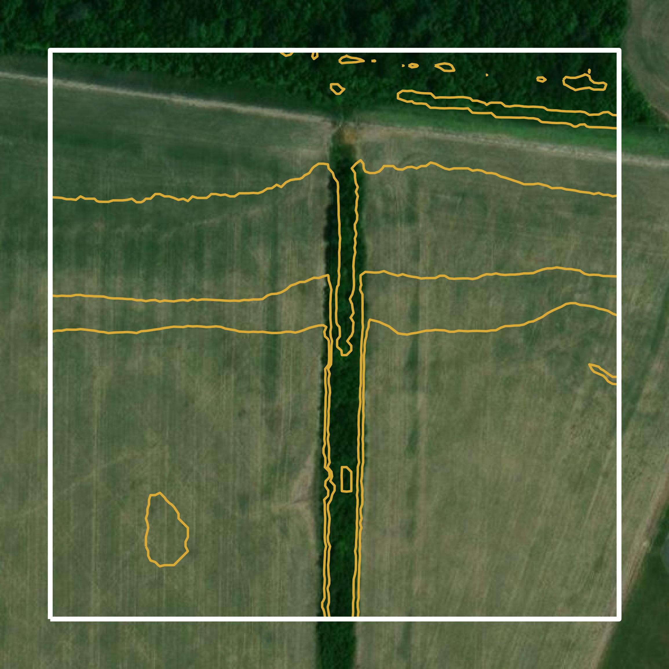 This image shows a contour map in Alexander County created using GIS data in Equator.