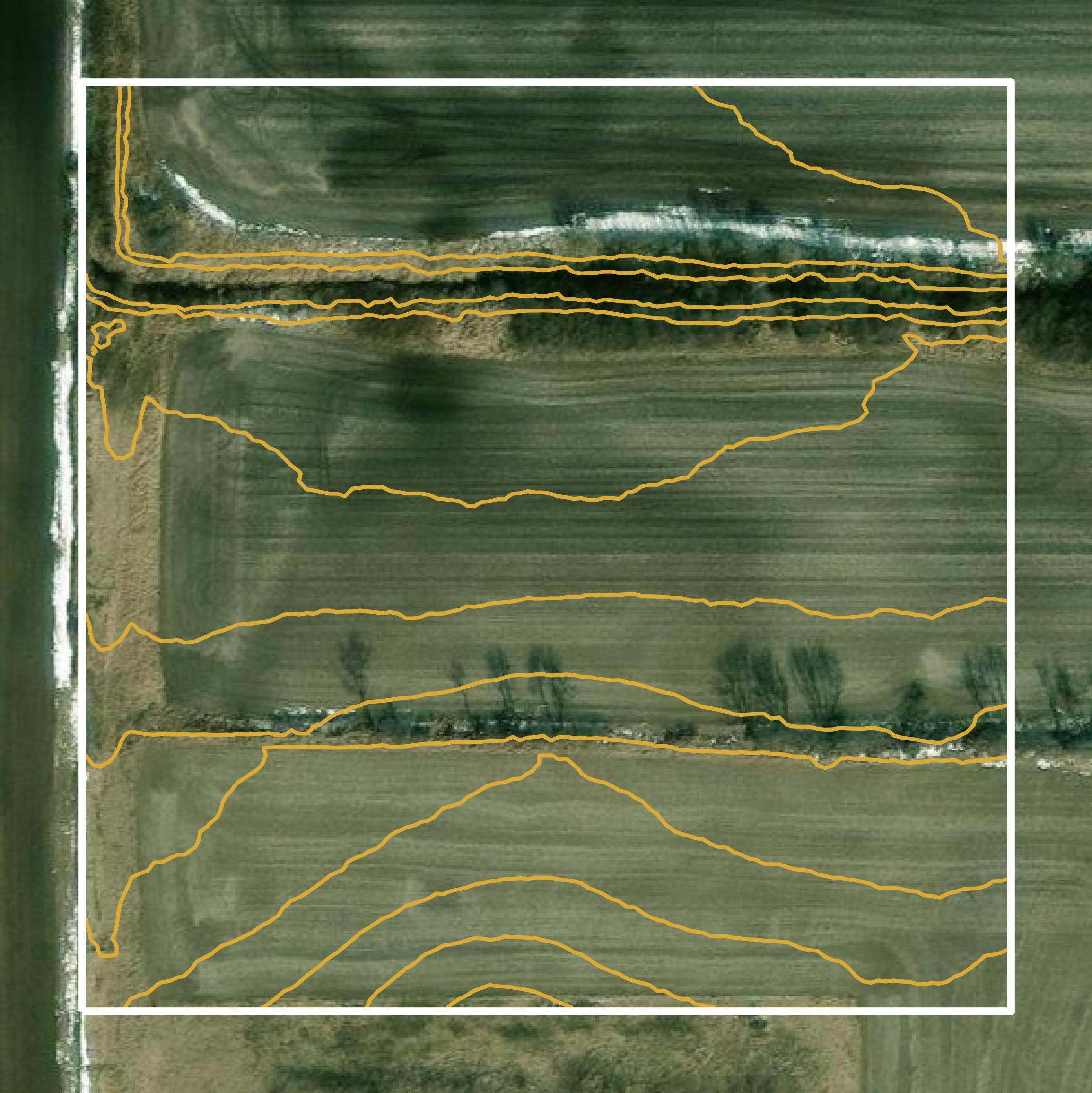 This image shows a contour map in Boone County created using GIS data in Equator.