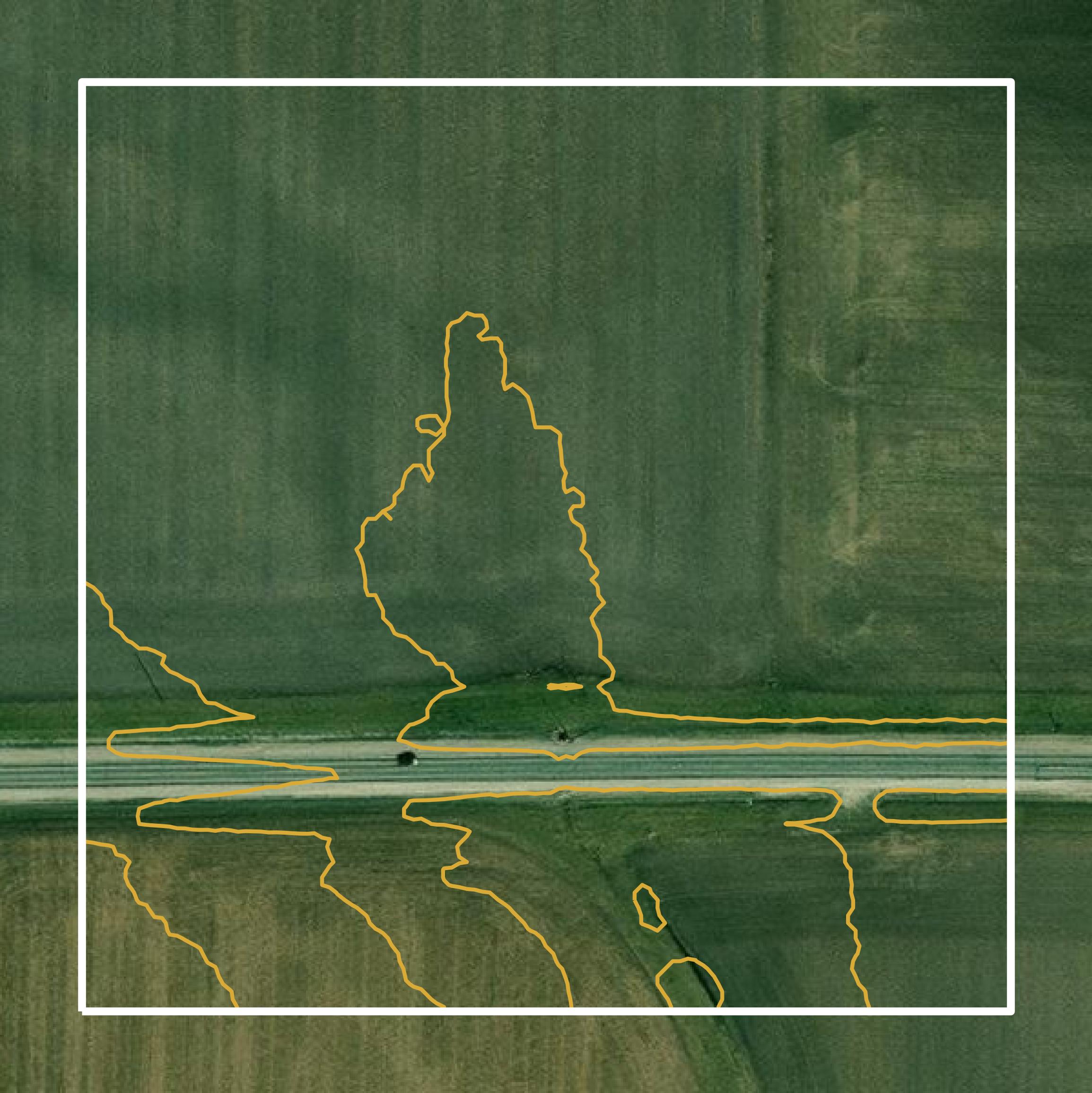 This image shows a contour map in Brown County created using GIS data in Equator.