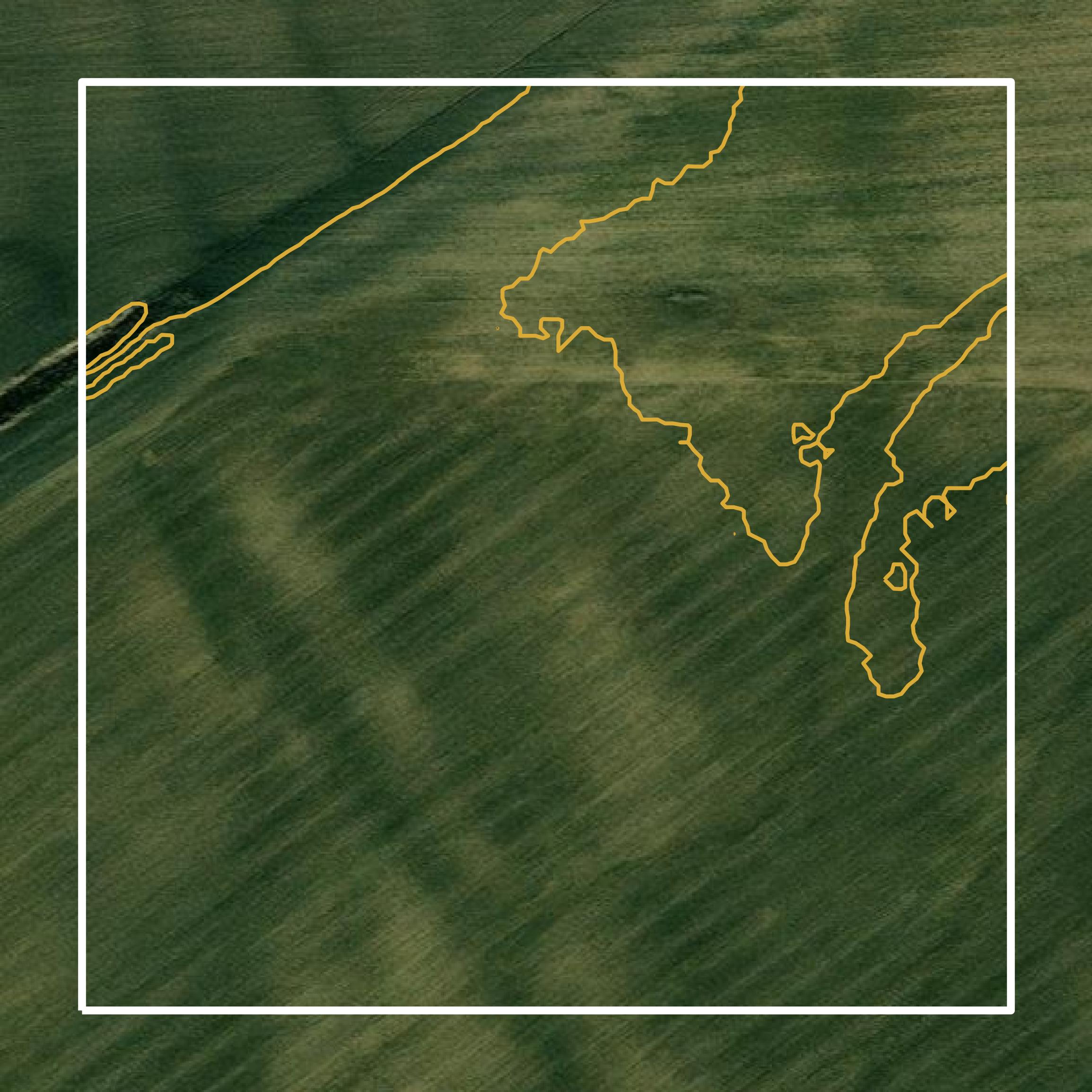 This image shows a contour map in Calhoun County created using GIS data in Equator.