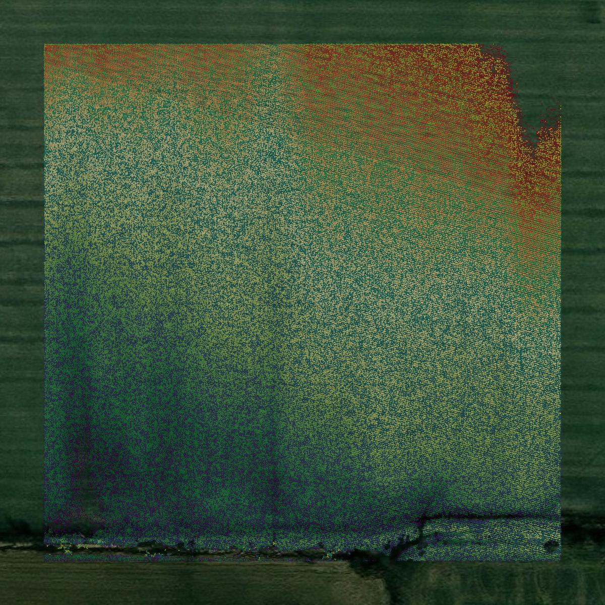 This image shows a LiDAR point cloud in Calhoun County created using GIS data in Equator.