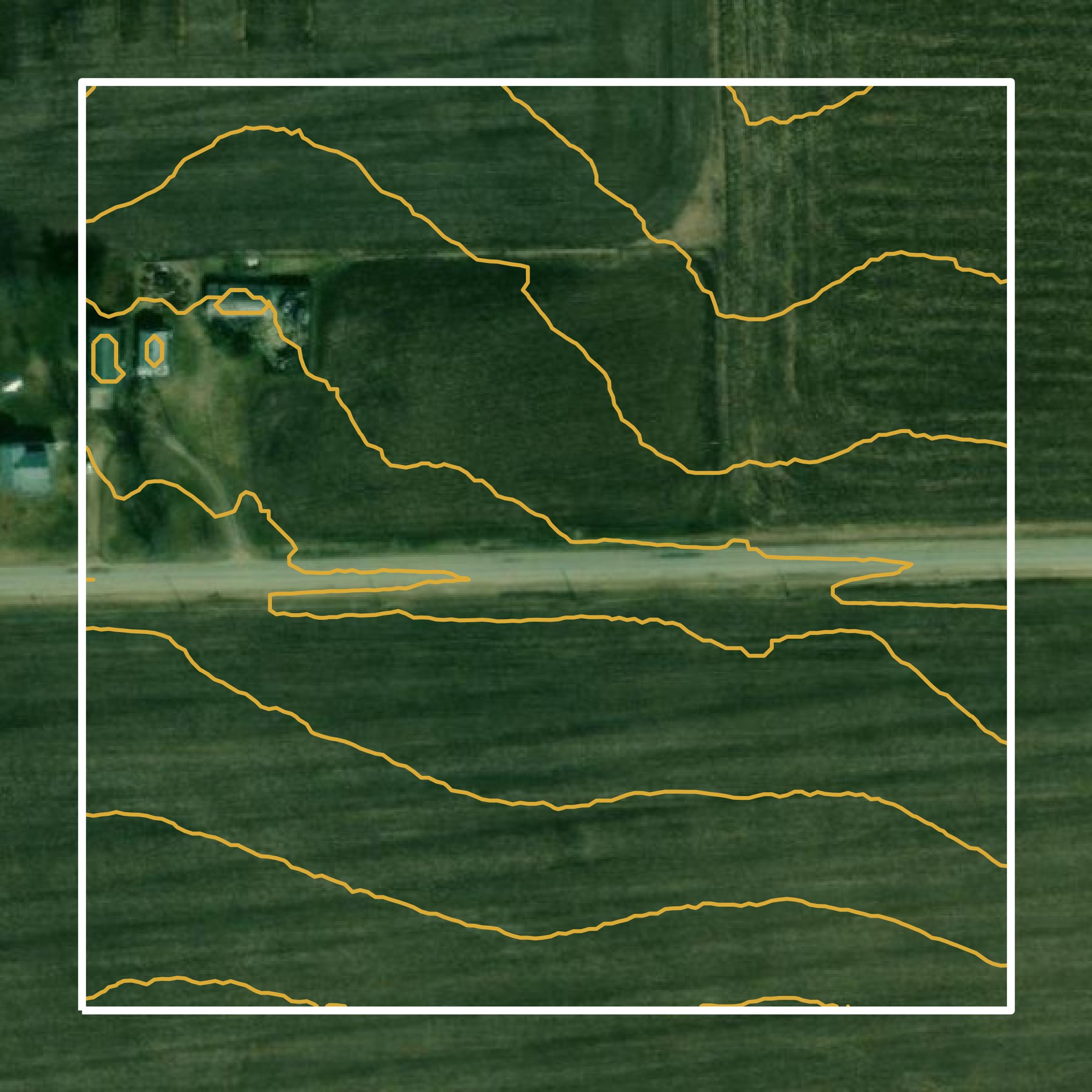 This image shows a contour map in Carroll County created using GIS data in Equator.