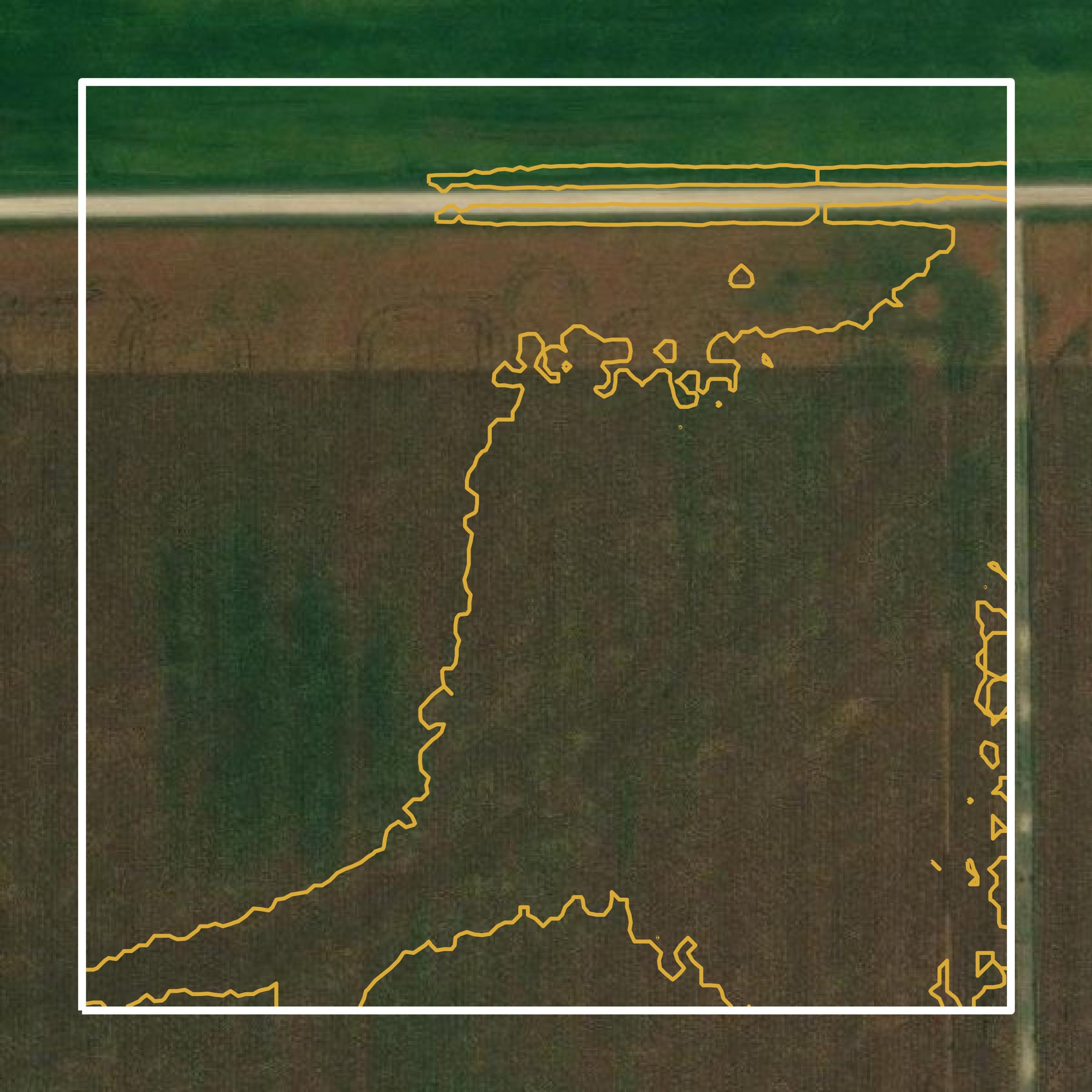 This image shows a contour map in Christian County created using GIS data in Equator.