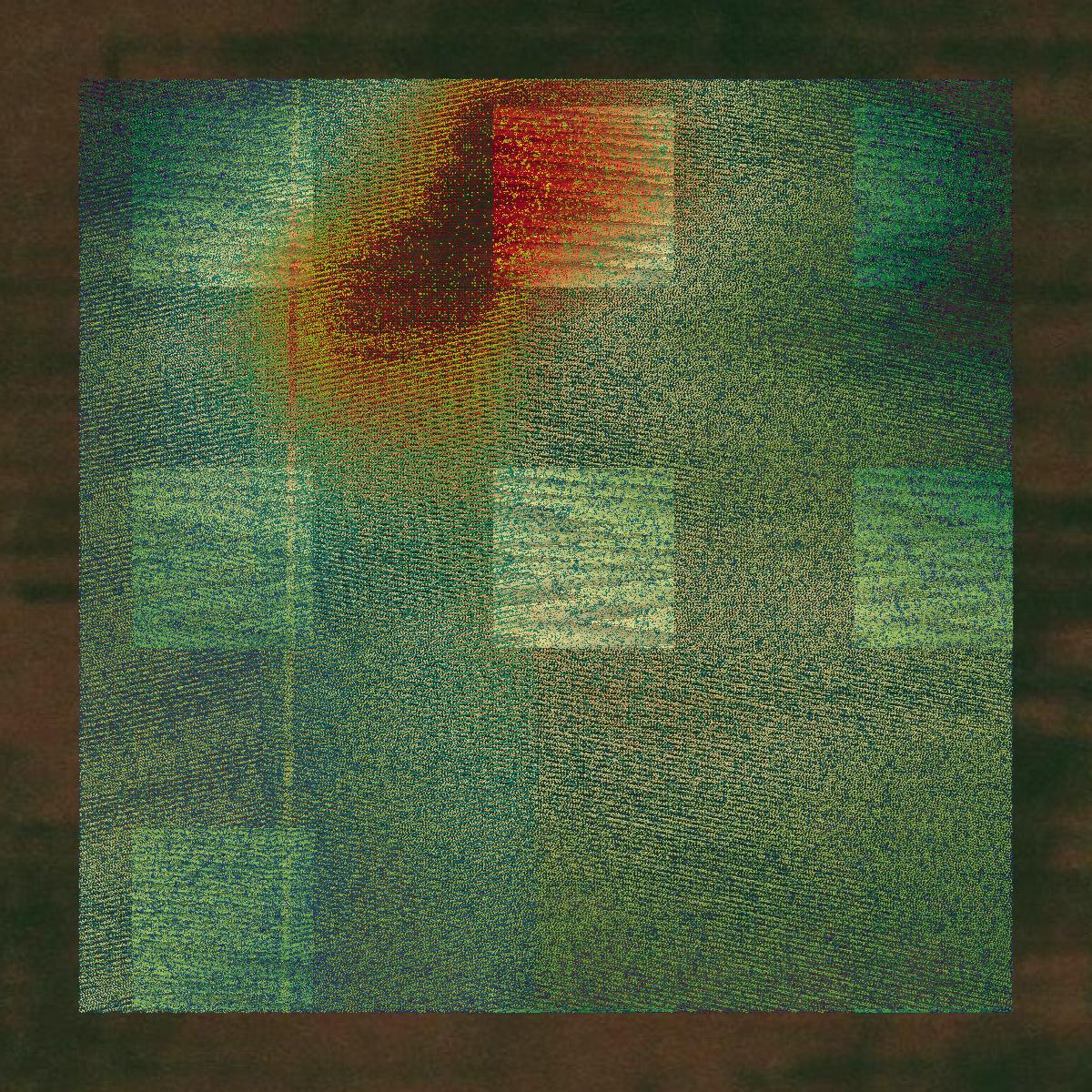 This image shows a LiDAR point cloud in Christian County created using GIS data in Equator.