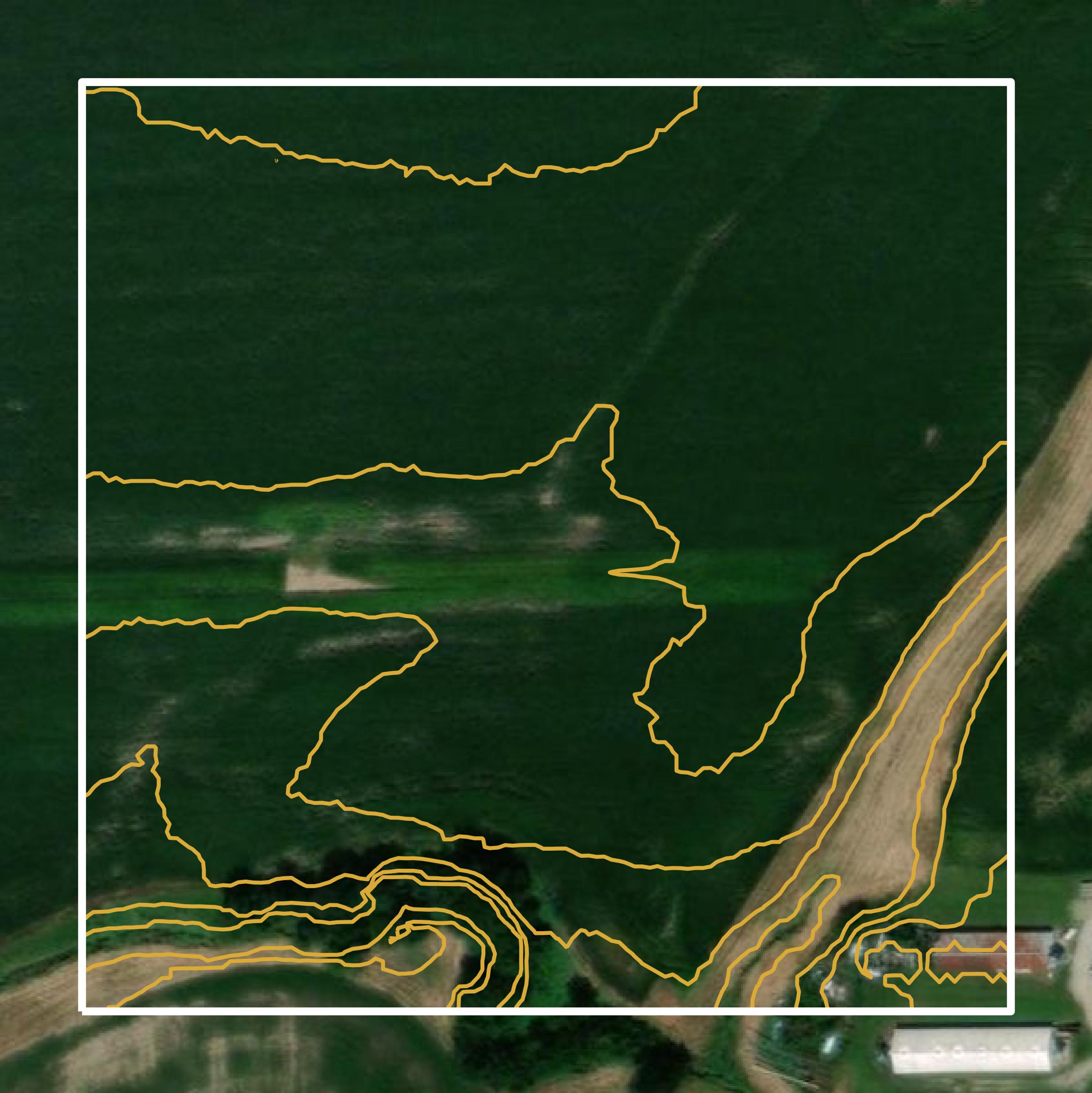This image shows a contour map in Clark County created using GIS data in Equator.