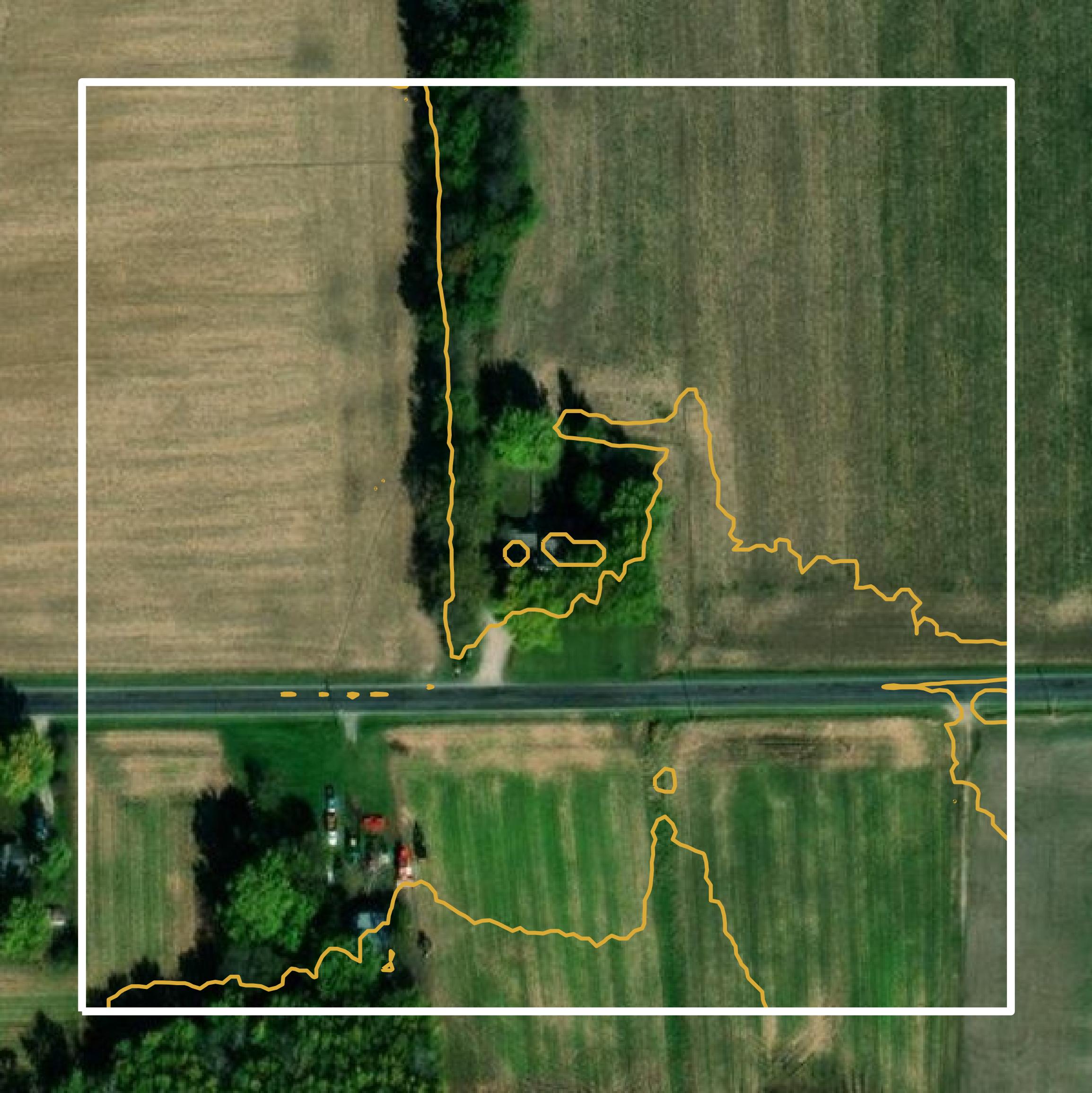 This image shows a contour map in Clinton County created using GIS data in Equator.