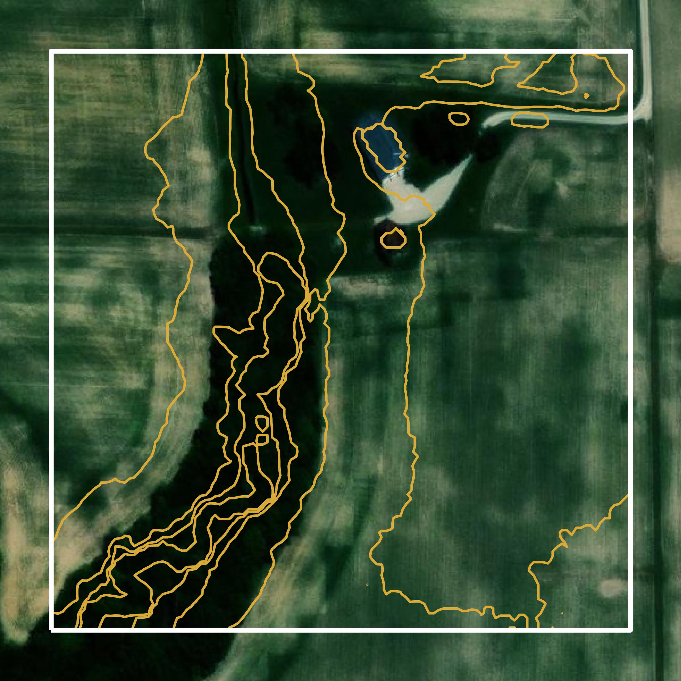 This image shows a contour map in Clinton County created using GIS data in Equator.