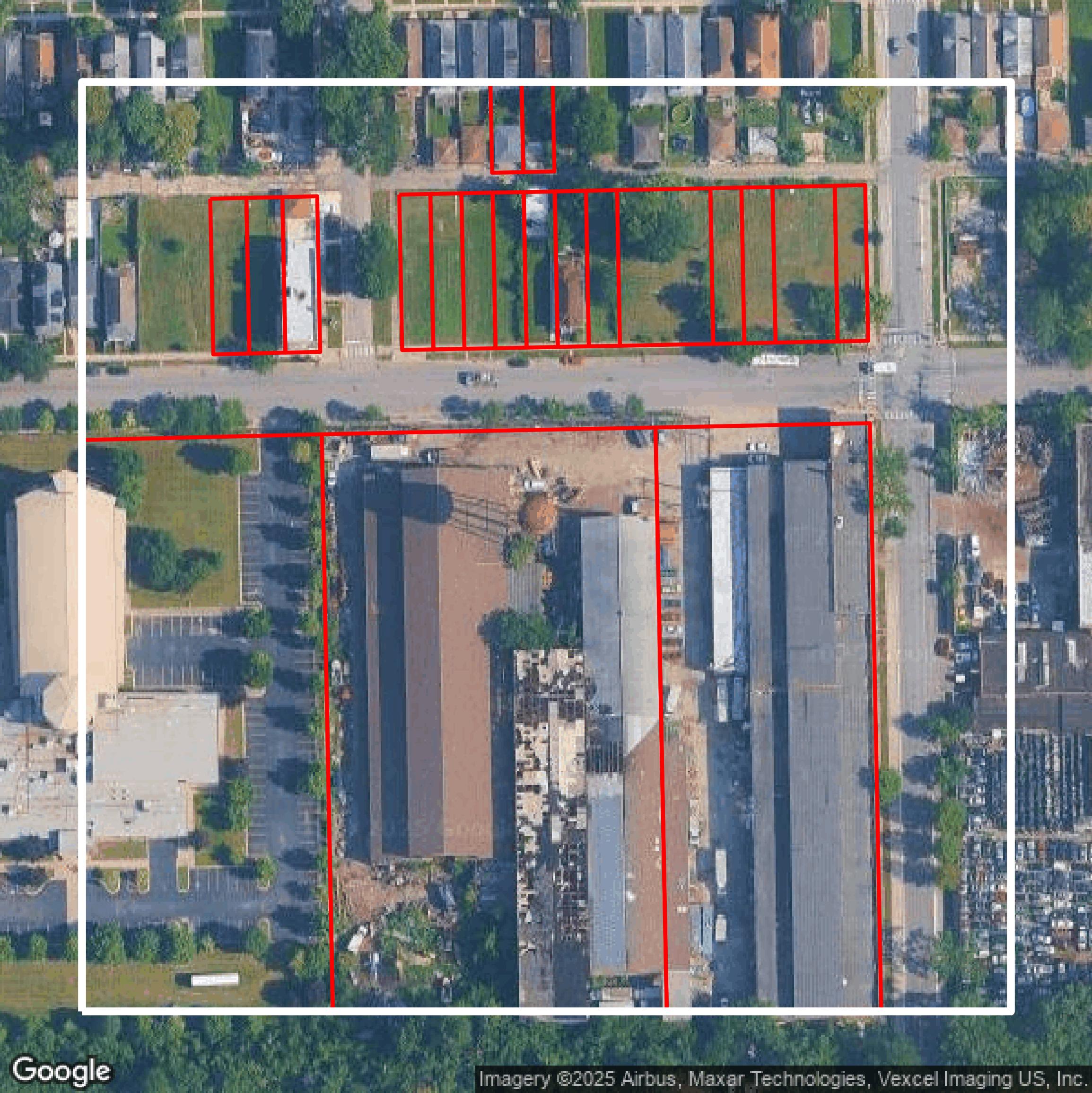 This image shows parcel data in Cook County created using GIS data in Equator.