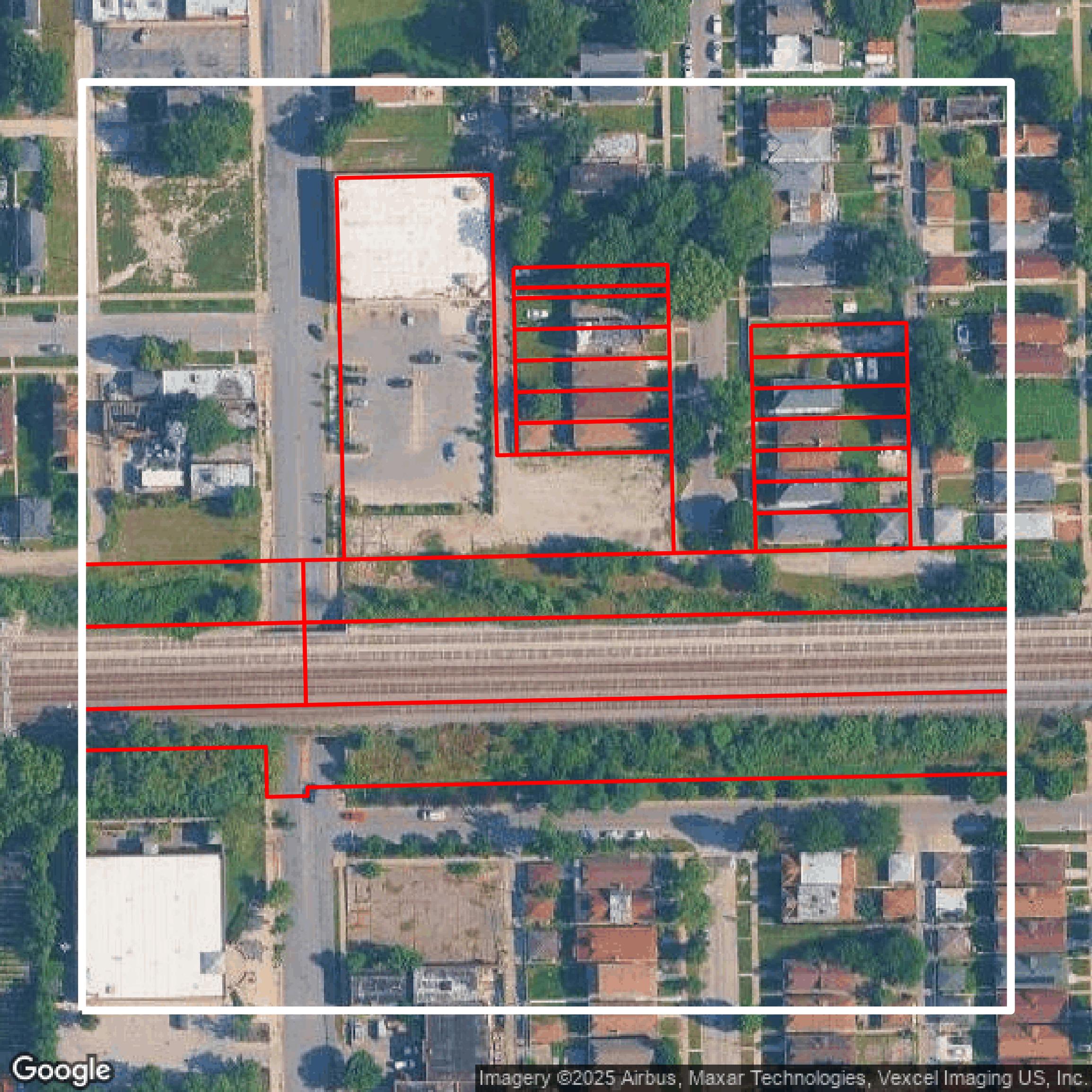 This image shows parcel data in Cook County created using GIS data in Equator.