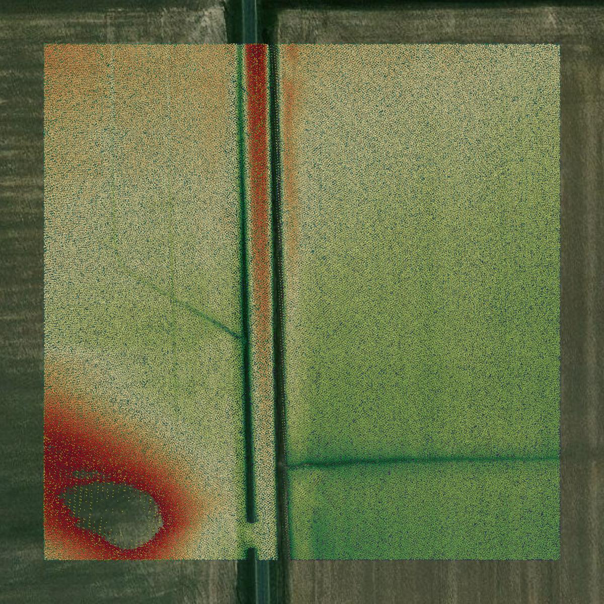This image shows a LiDAR point cloud in Crawford County created using GIS data in Equator.